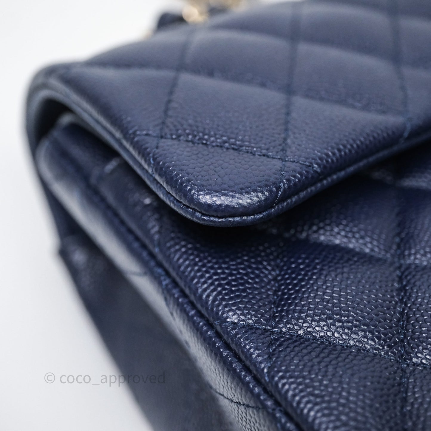 Chanel Small Classic Flap Quilted Navy Caviar Gold Hardware