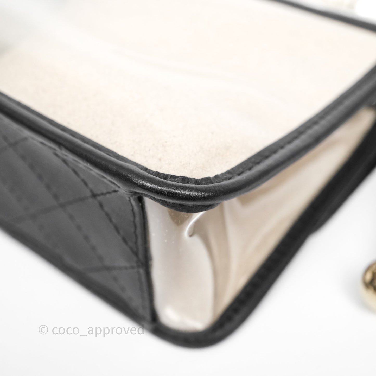 Chanel Medium Sand By The Sea PVC Flap Black Lambskin Gold Hardware