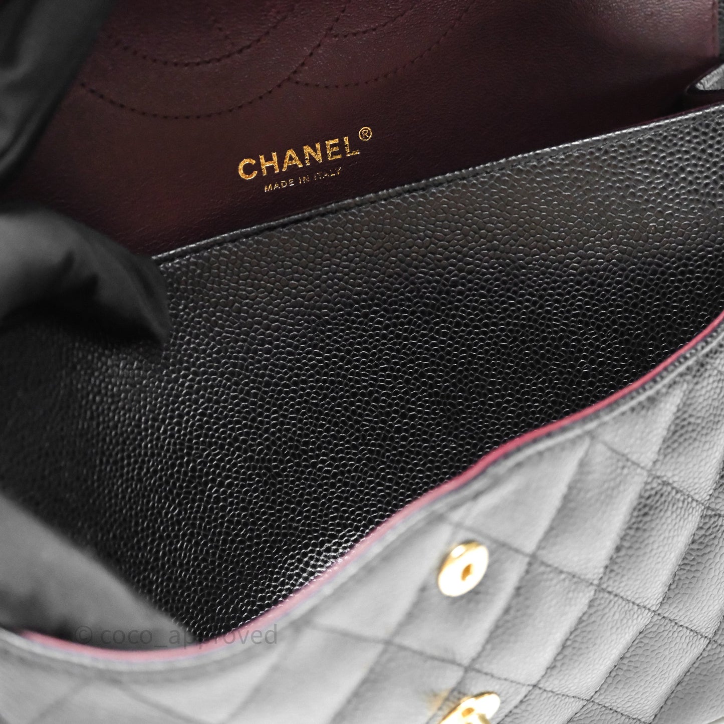 Chanel Jumbo Double Flap Quilted Black Caviar Gold Hardware⁣⁣