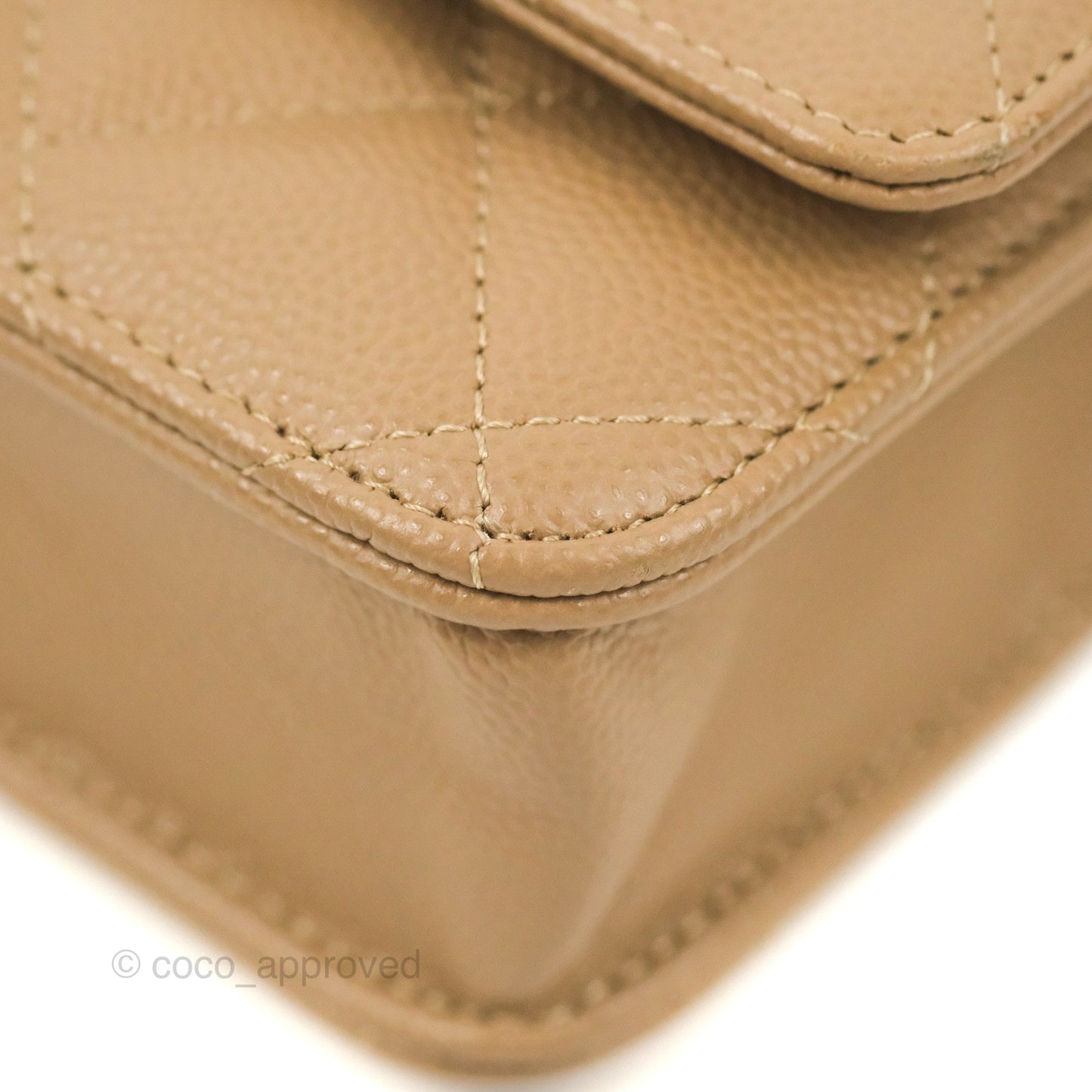 Chanel Quilted Classic WOC Dark Beige Caviar Gold Hardware