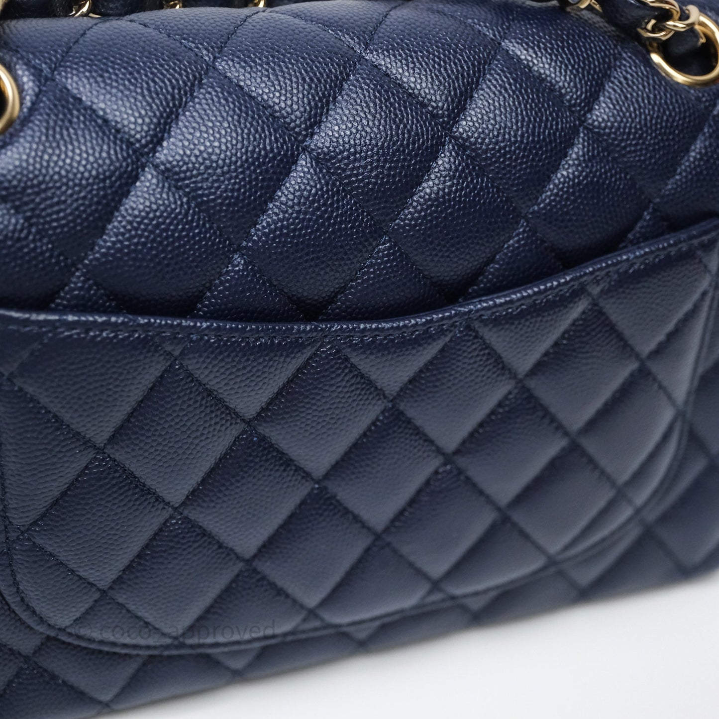 Chanel Small Classic Flap Quilted Navy Caviar Gold Hardware