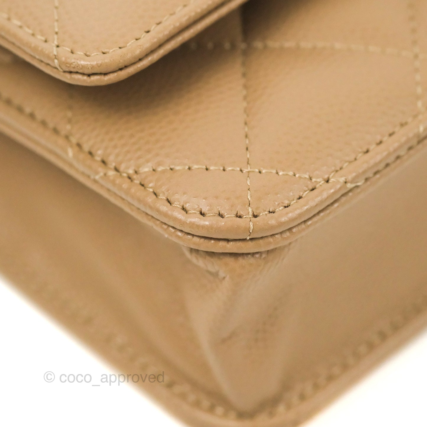 Chanel Quilted Classic WOC Dark Beige Caviar Gold Hardware