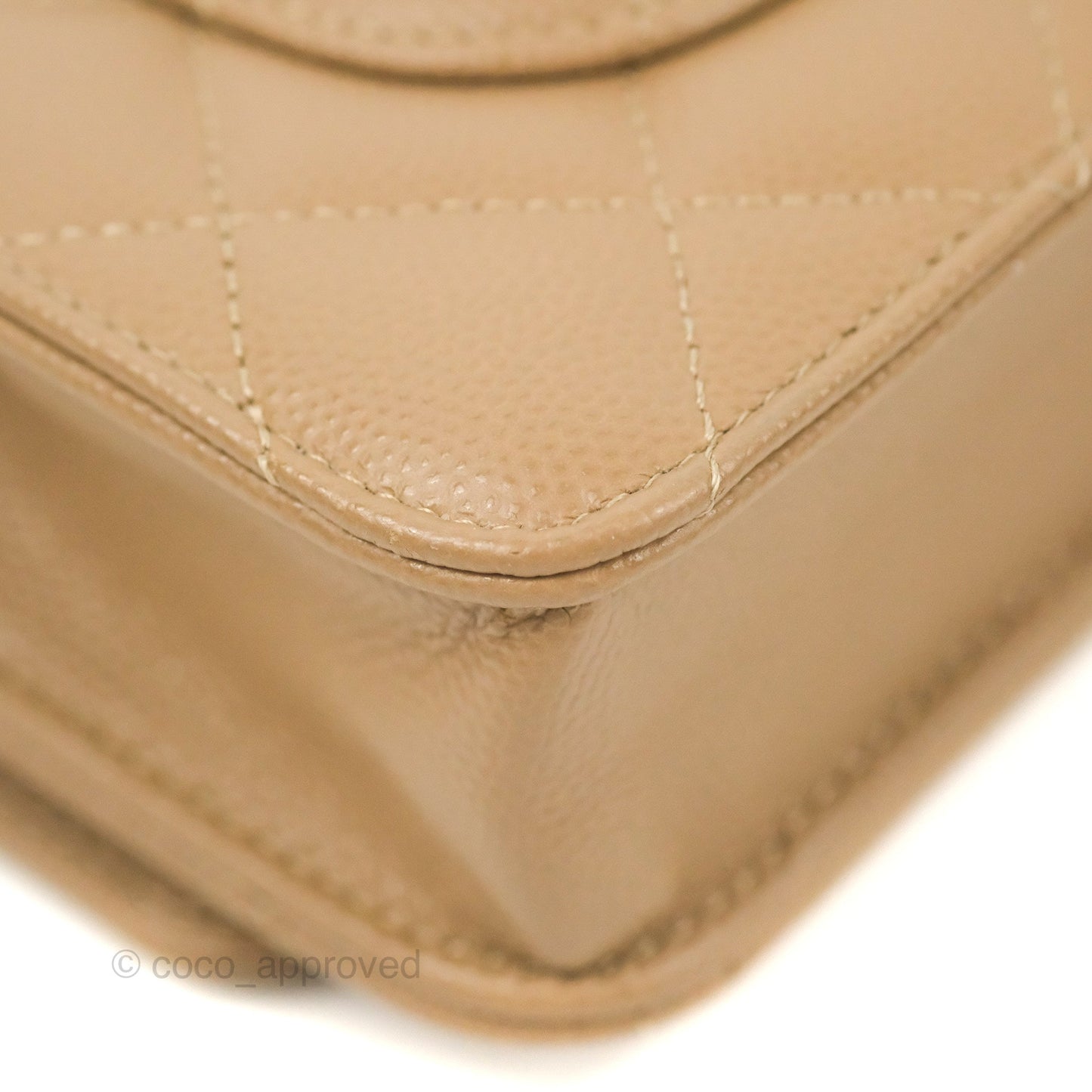 Chanel Quilted Classic WOC Dark Beige Caviar Gold Hardware