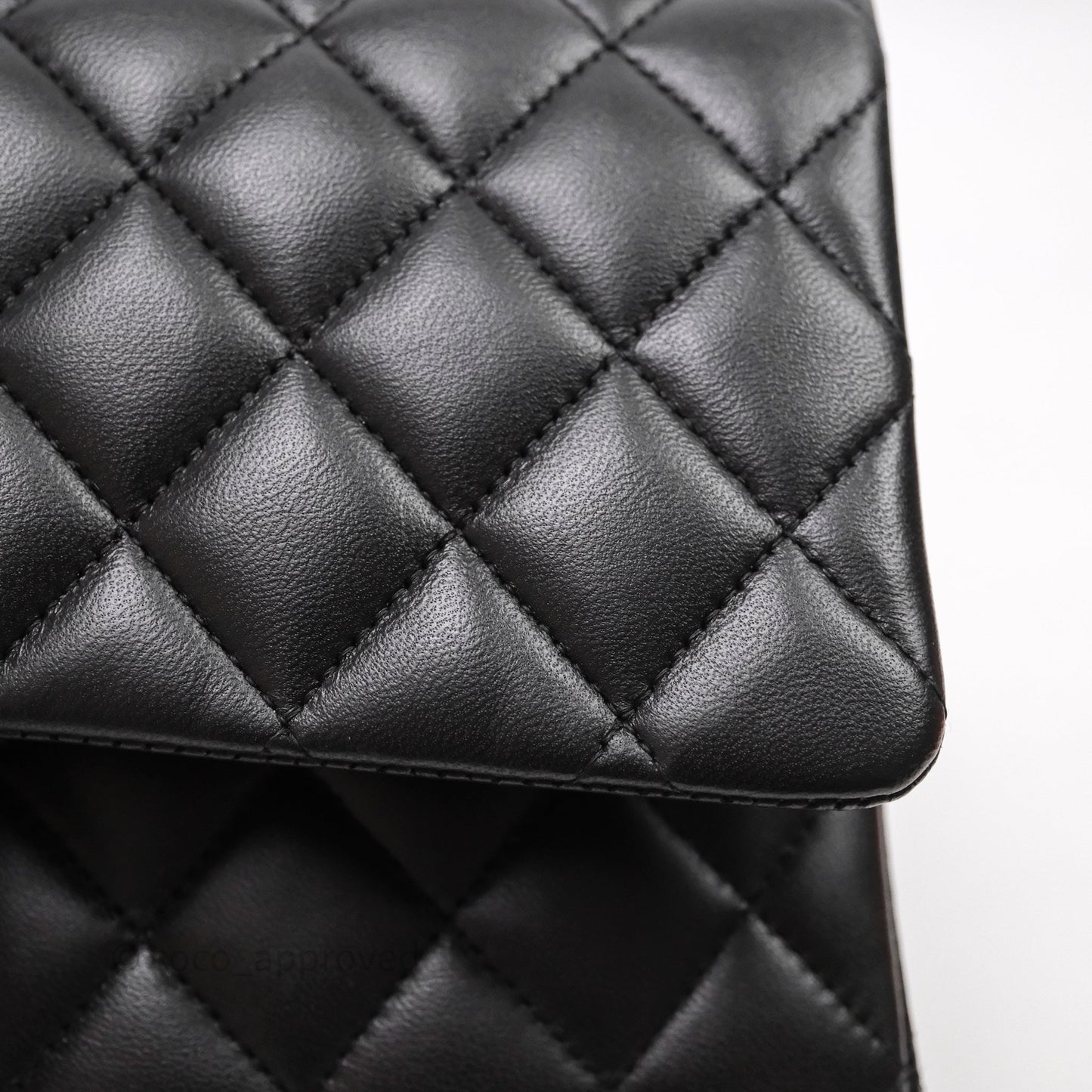 Chanel Classic M/L Medium Flap Quilted Black Lambskin Gold Hardware
