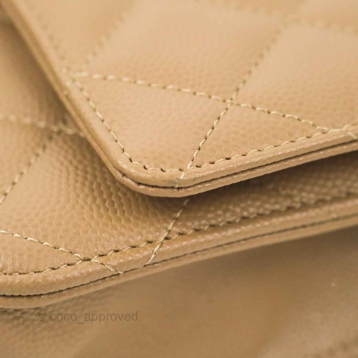 Chanel Quilted Classic WOC Dark Beige Caviar Gold Hardware