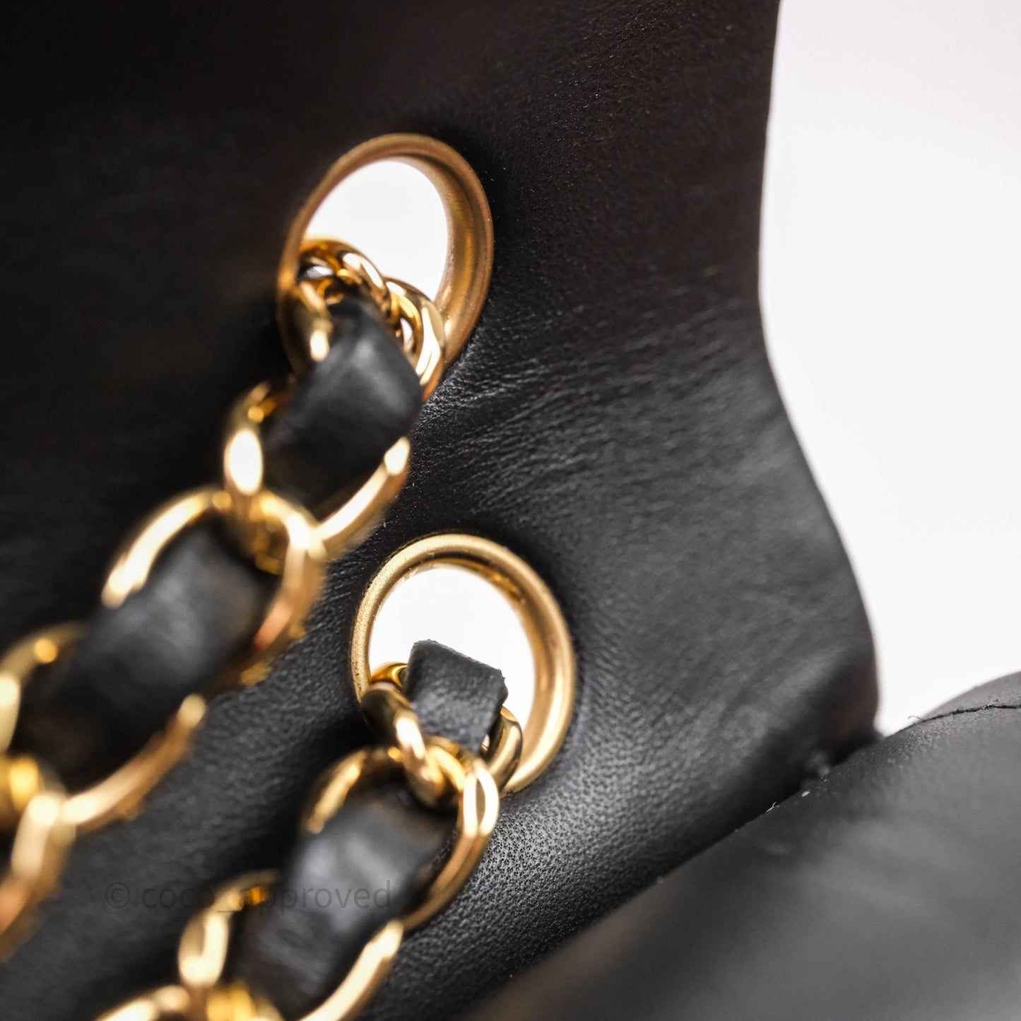 Chanel Classic M/L Medium Flap Quilted Black Lambskin Gold Hardware