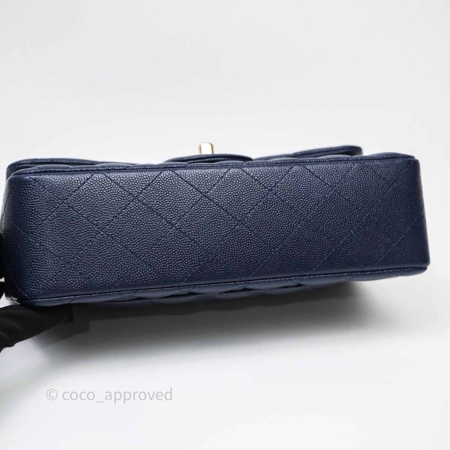 Chanel Small Classic Flap Quilted Navy Caviar Gold Hardware