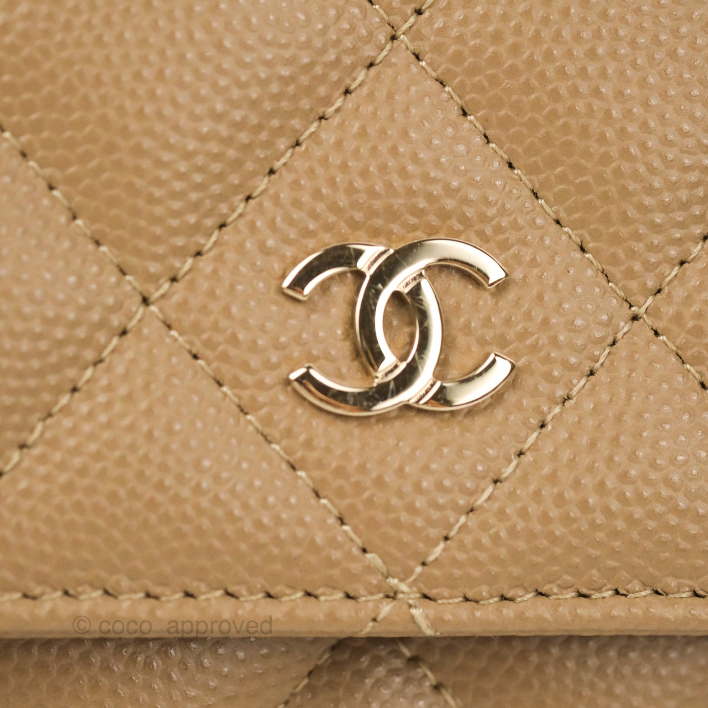 Chanel Quilted Classic WOC Dark Beige Caviar Gold Hardware