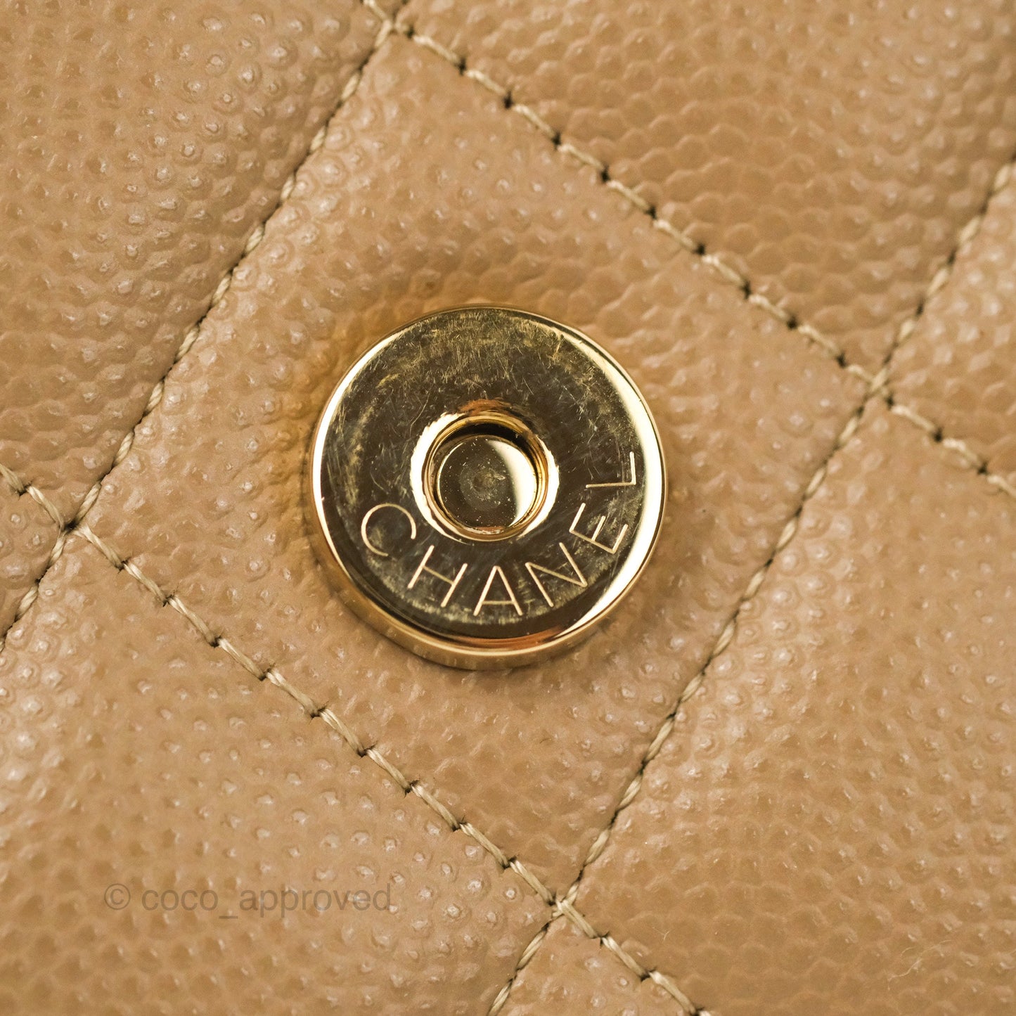 Chanel Quilted Classic WOC Dark Beige Caviar Gold Hardware