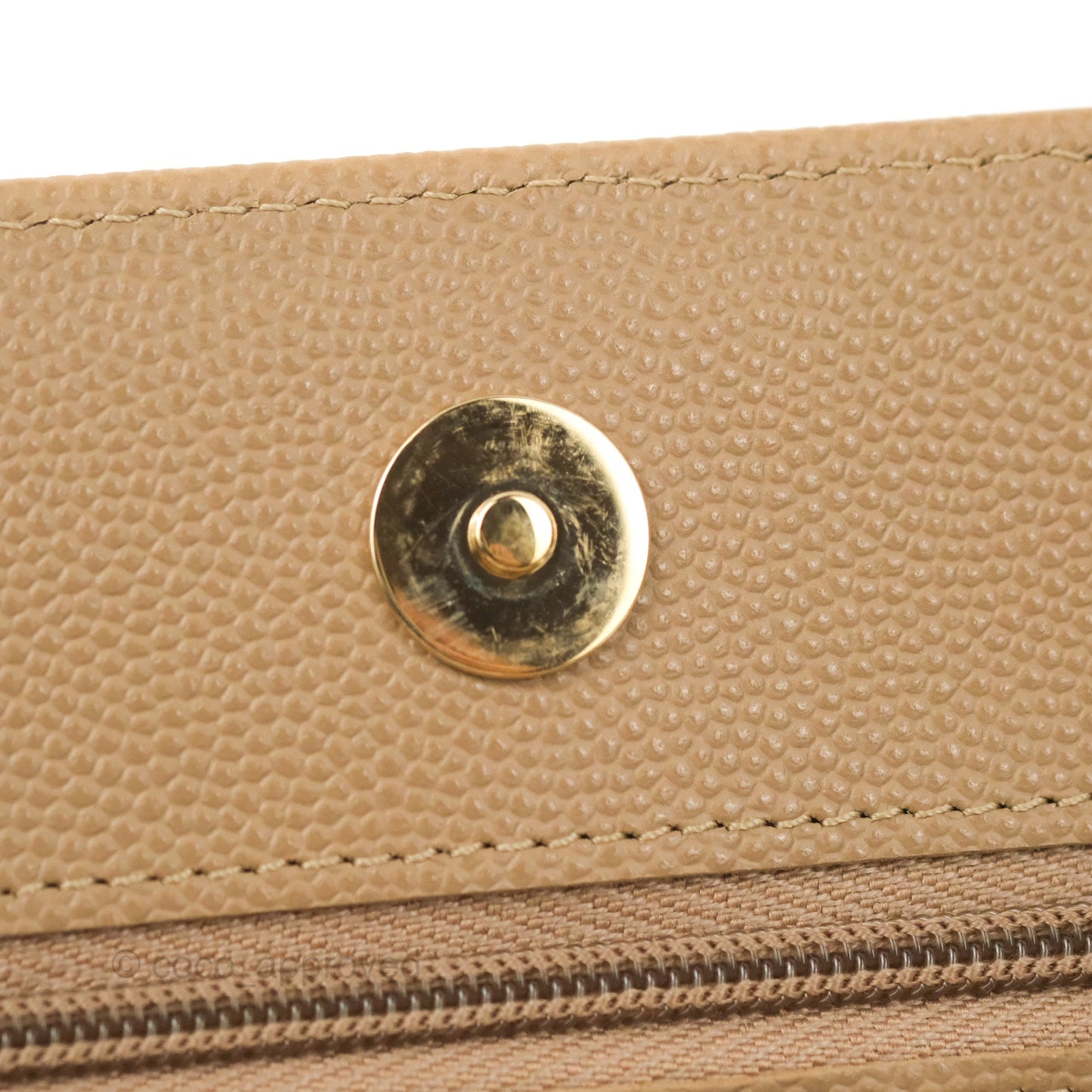 Chanel Quilted Classic WOC Dark Beige Caviar Gold Hardware