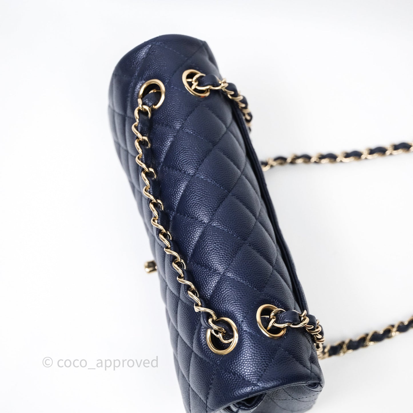 Chanel Small Classic Flap Quilted Navy Caviar Gold Hardware