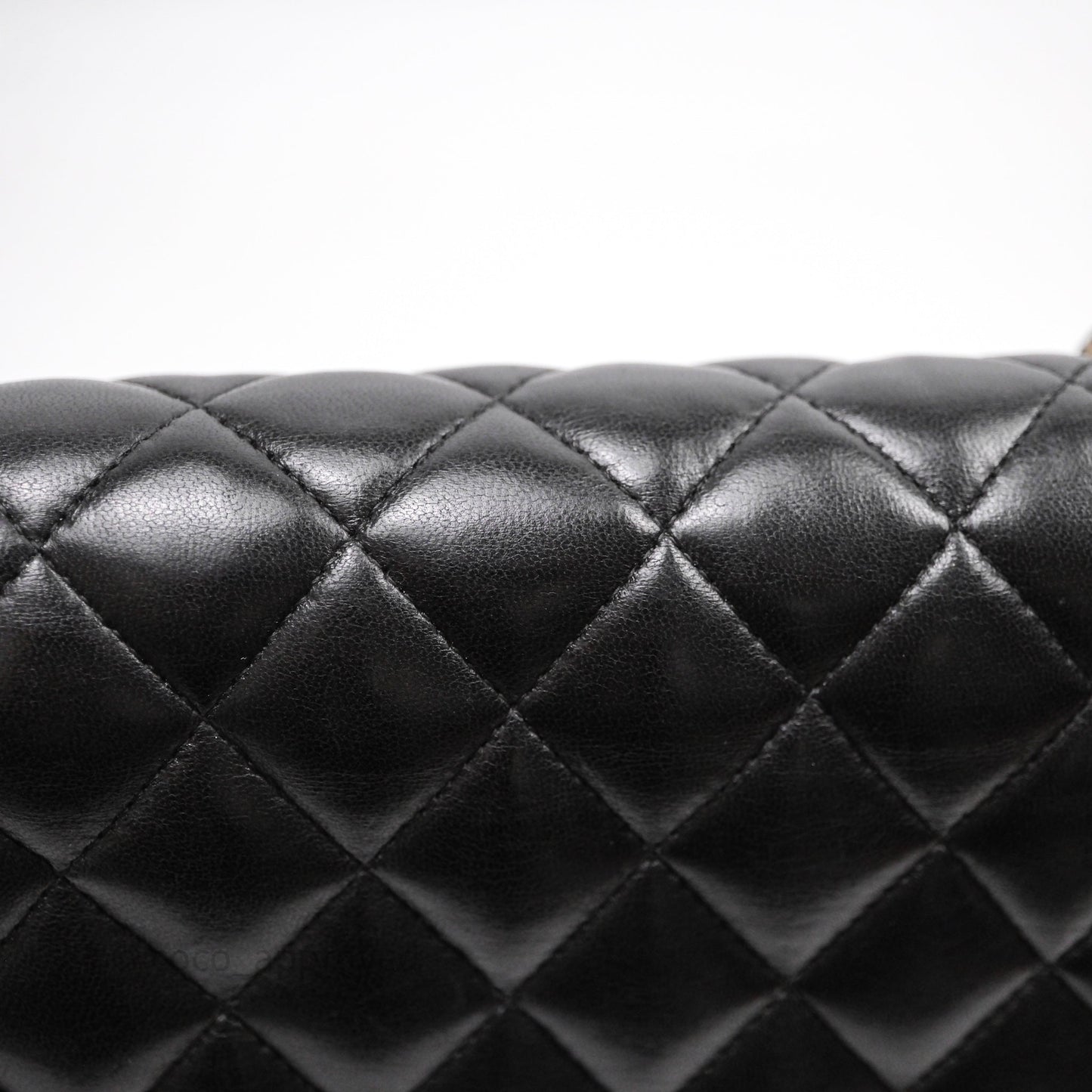 Chanel Vintage Classic M/L Medium Double Flap Black Lambskin 24K Gold Hardware