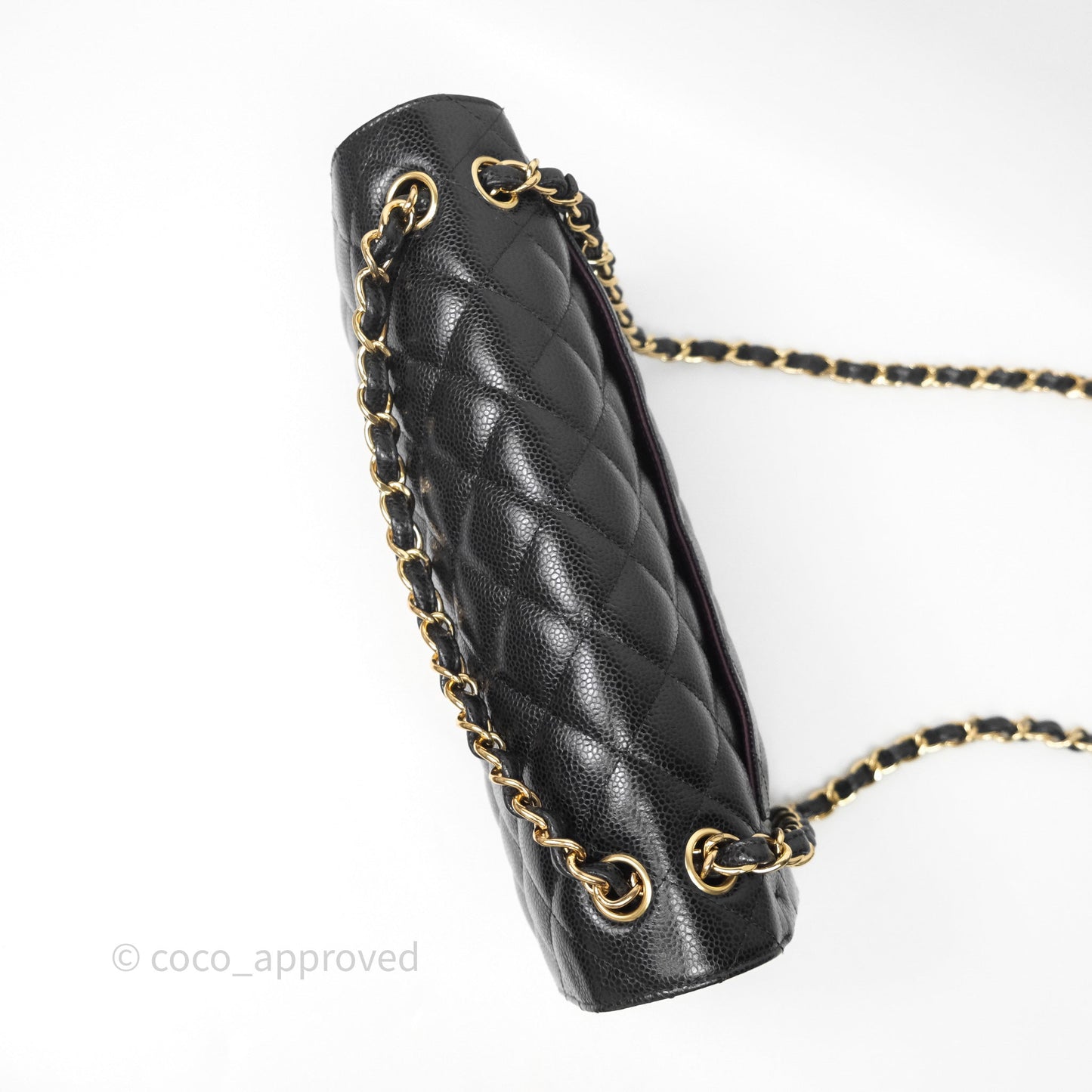 Chanel Jumbo Double Flap Quilted Black Caviar Gold Hardware⁣⁣