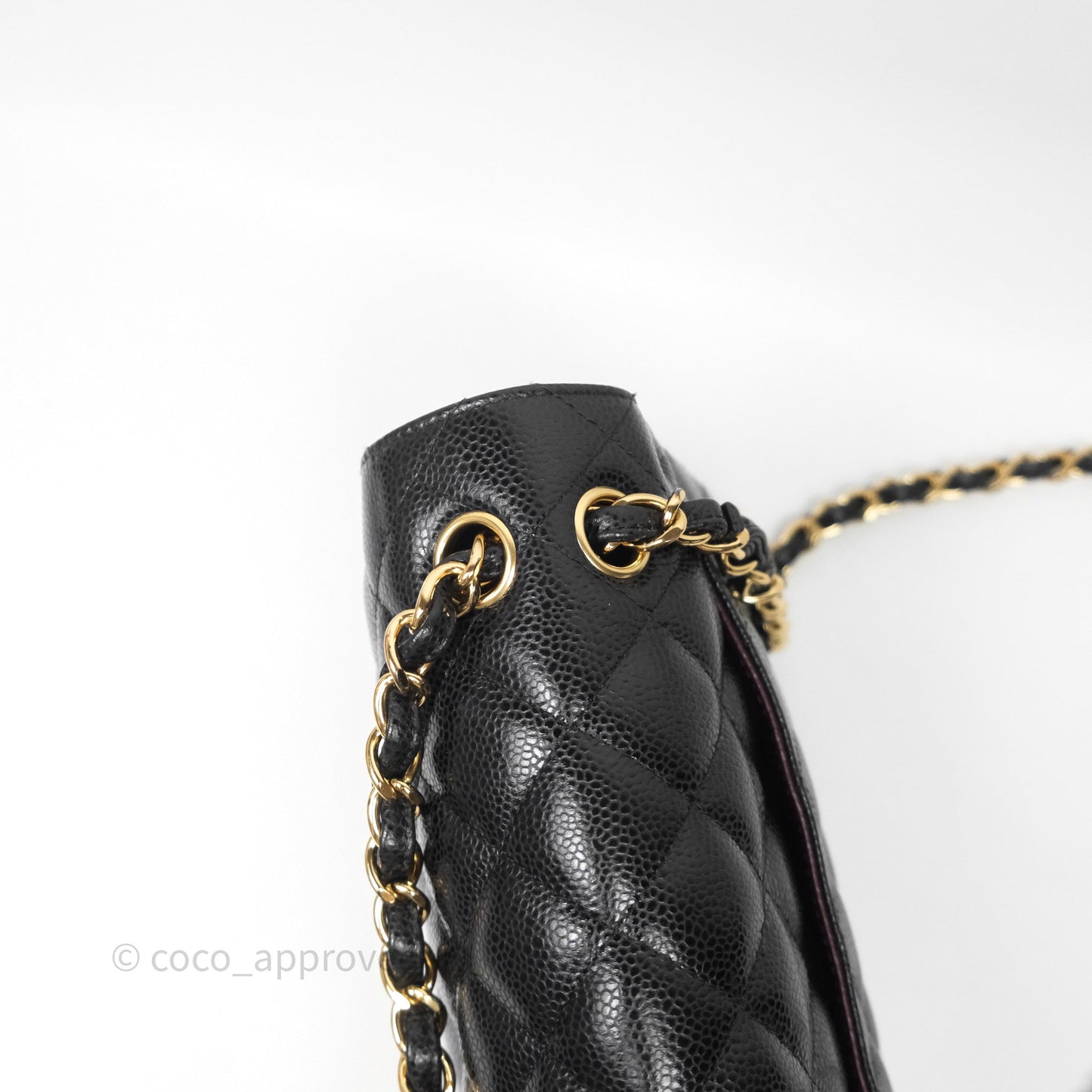 Chanel Jumbo Double Flap Quilted Black Caviar Gold Hardware⁣⁣