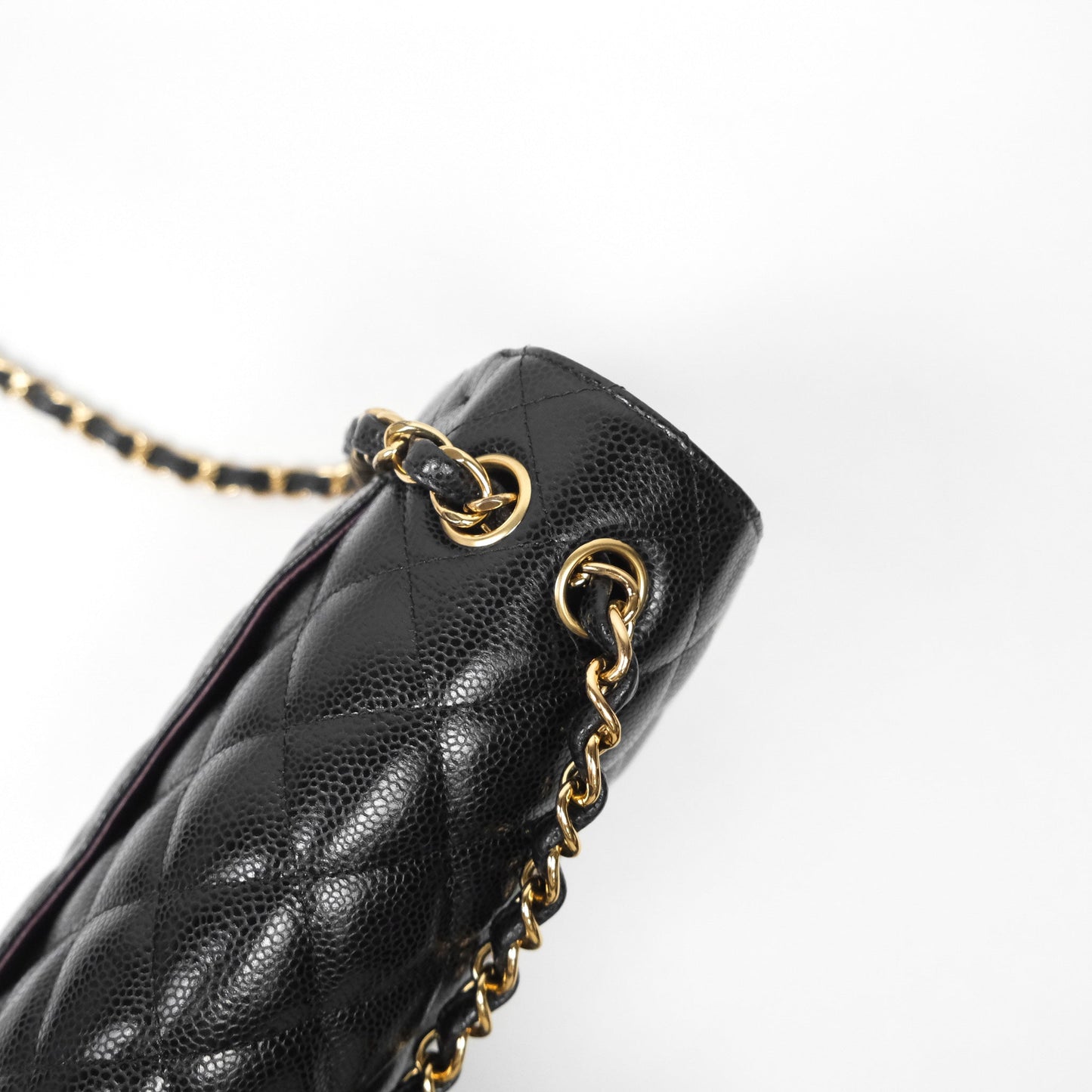 Chanel Jumbo Double Flap Quilted Black Caviar Gold Hardware⁣⁣