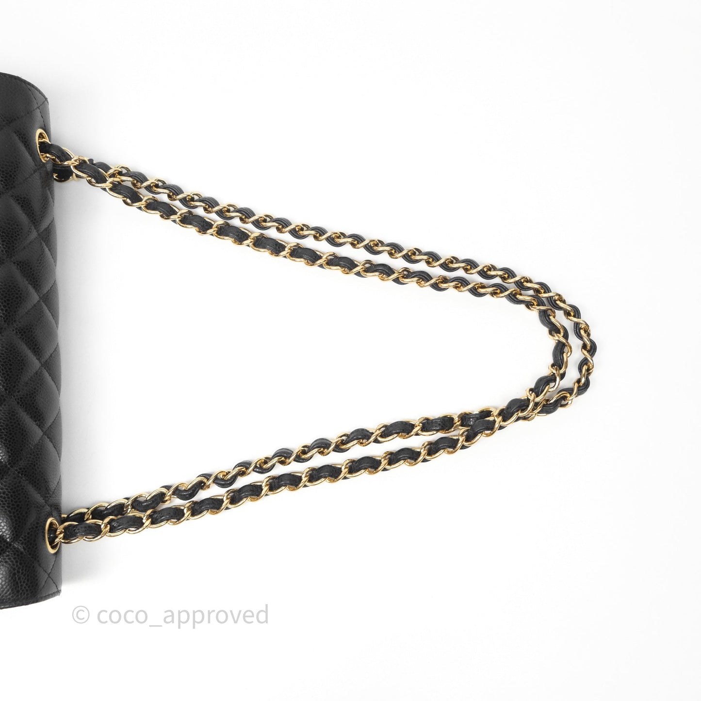 Chanel Jumbo Double Flap Quilted Black Caviar Gold Hardware⁣⁣