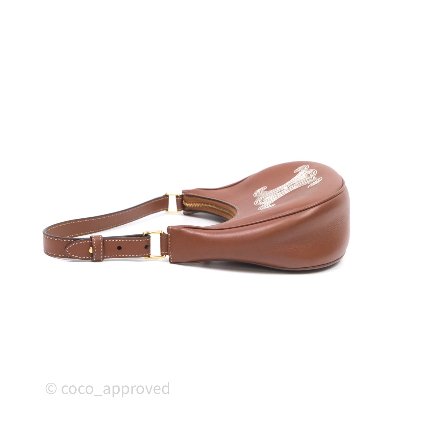 Celine Medium Ava Triomphe Logo Bag Tan Calfskin