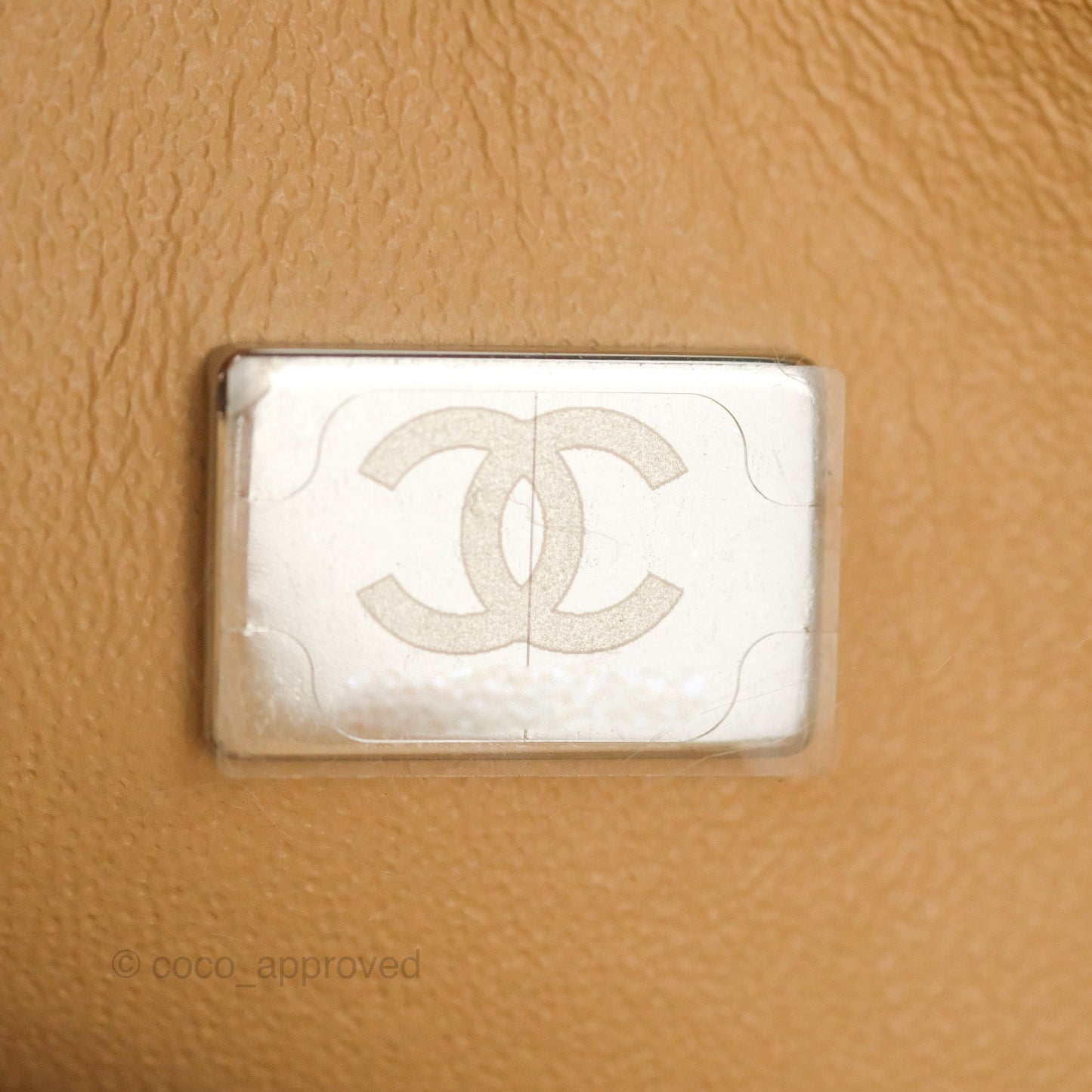 Chanel Classic M/L Medium Flap Quilted Beige Caviar Silver Hardware