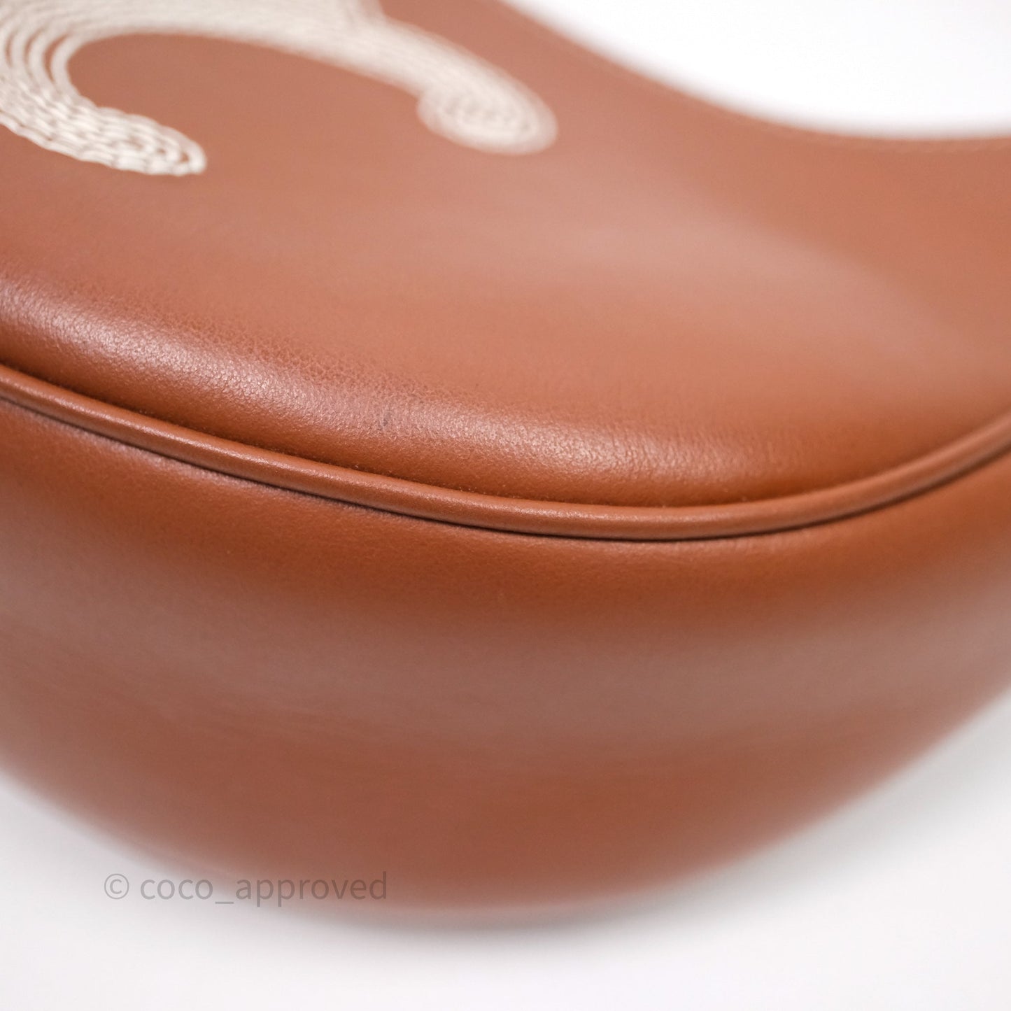 Celine Medium Ava Triomphe Logo Bag Tan Calfskin