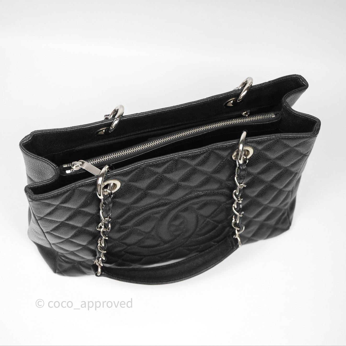 Chanel GST Black Caviar Silver Hardware