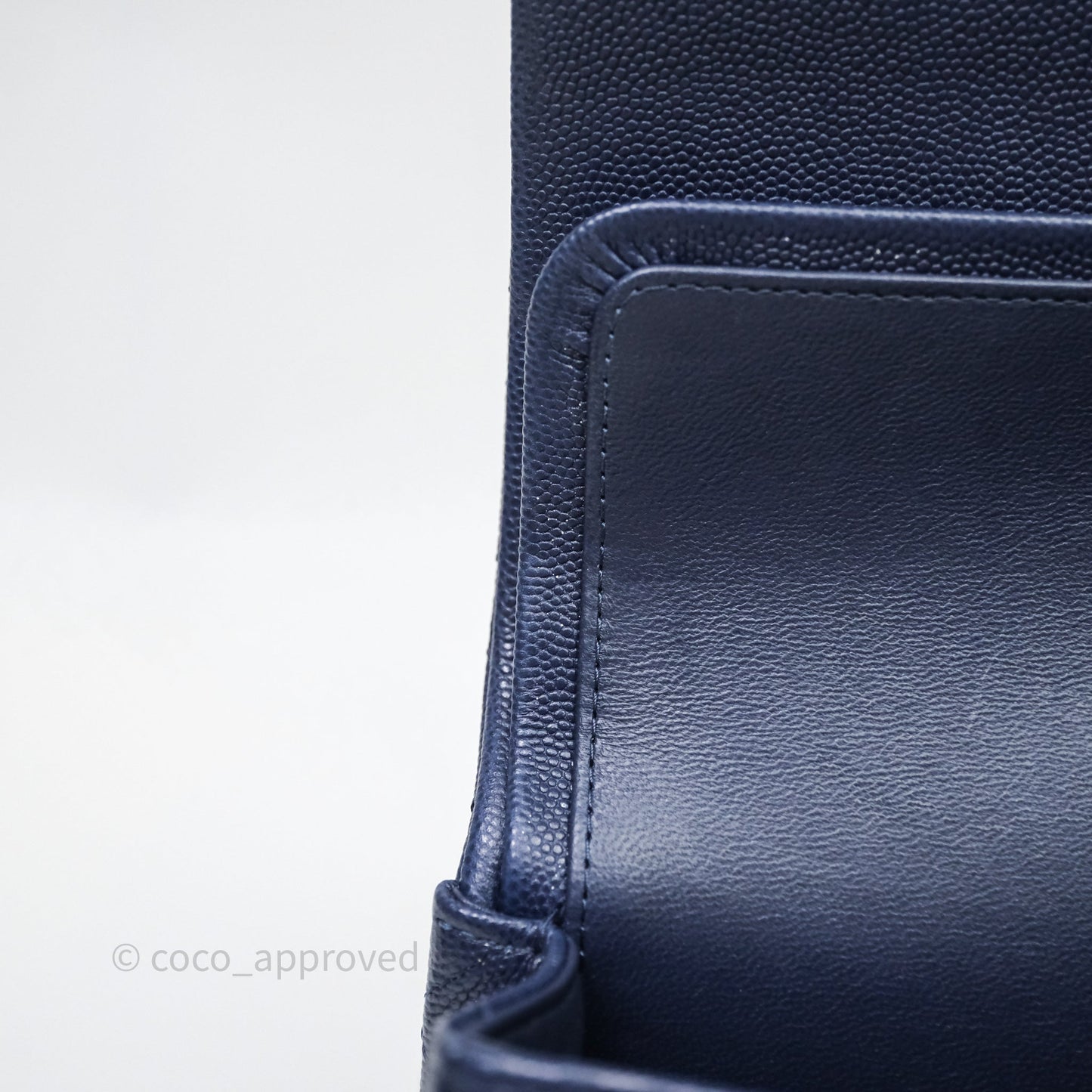 Chanel Small Classic Flap Quilted Navy Caviar Gold Hardware