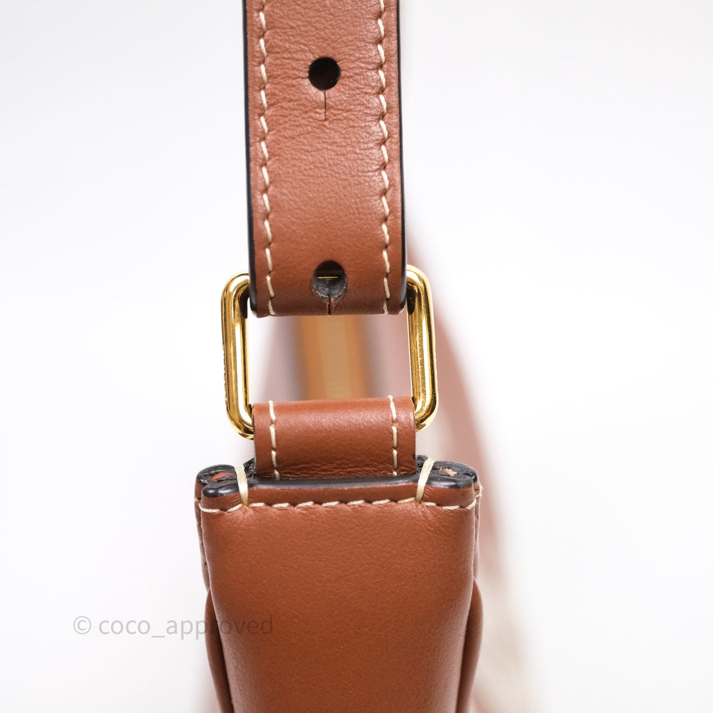 Celine Medium Ava Triomphe Logo Bag Tan Calfskin