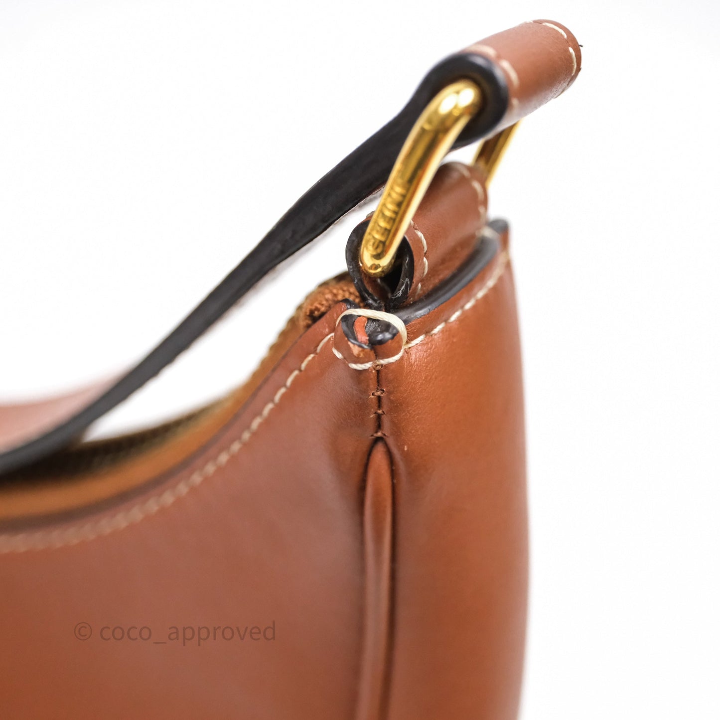 Celine Medium Ava Triomphe Logo Bag Tan Calfskin