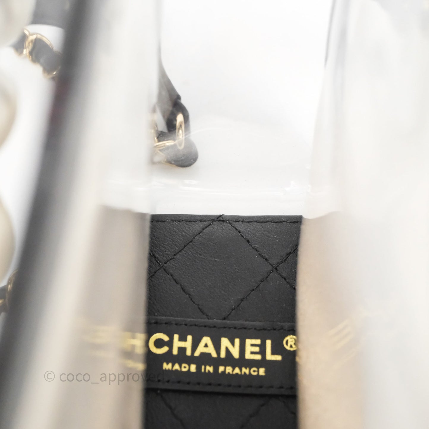 Chanel Medium Sand By The Sea PVC Flap Black Lambskin Gold Hardware