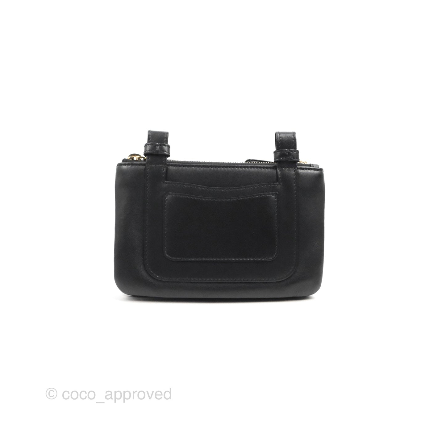 Chanel CC Mania Waist Belt Bag Black Lambskin Gold Hardware