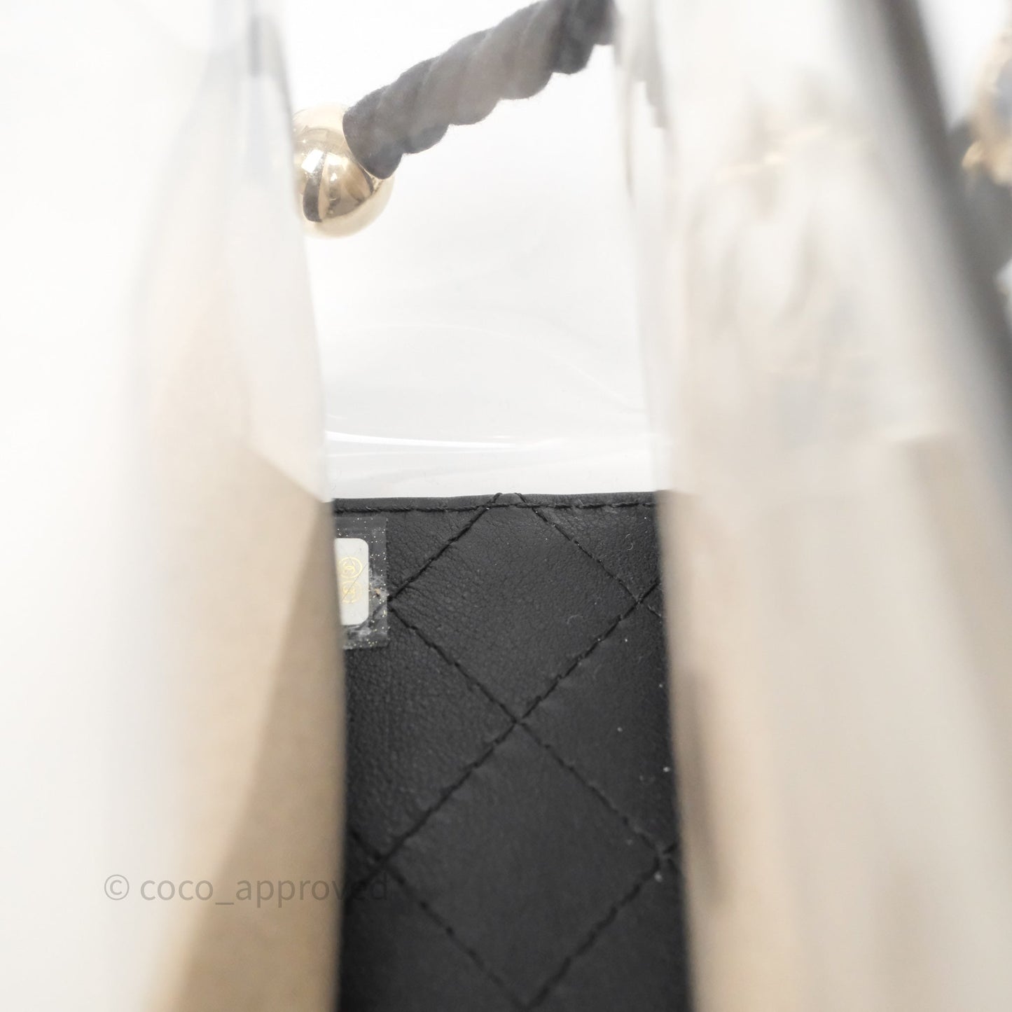Chanel Medium Sand By The Sea PVC Flap Black Lambskin Gold Hardware