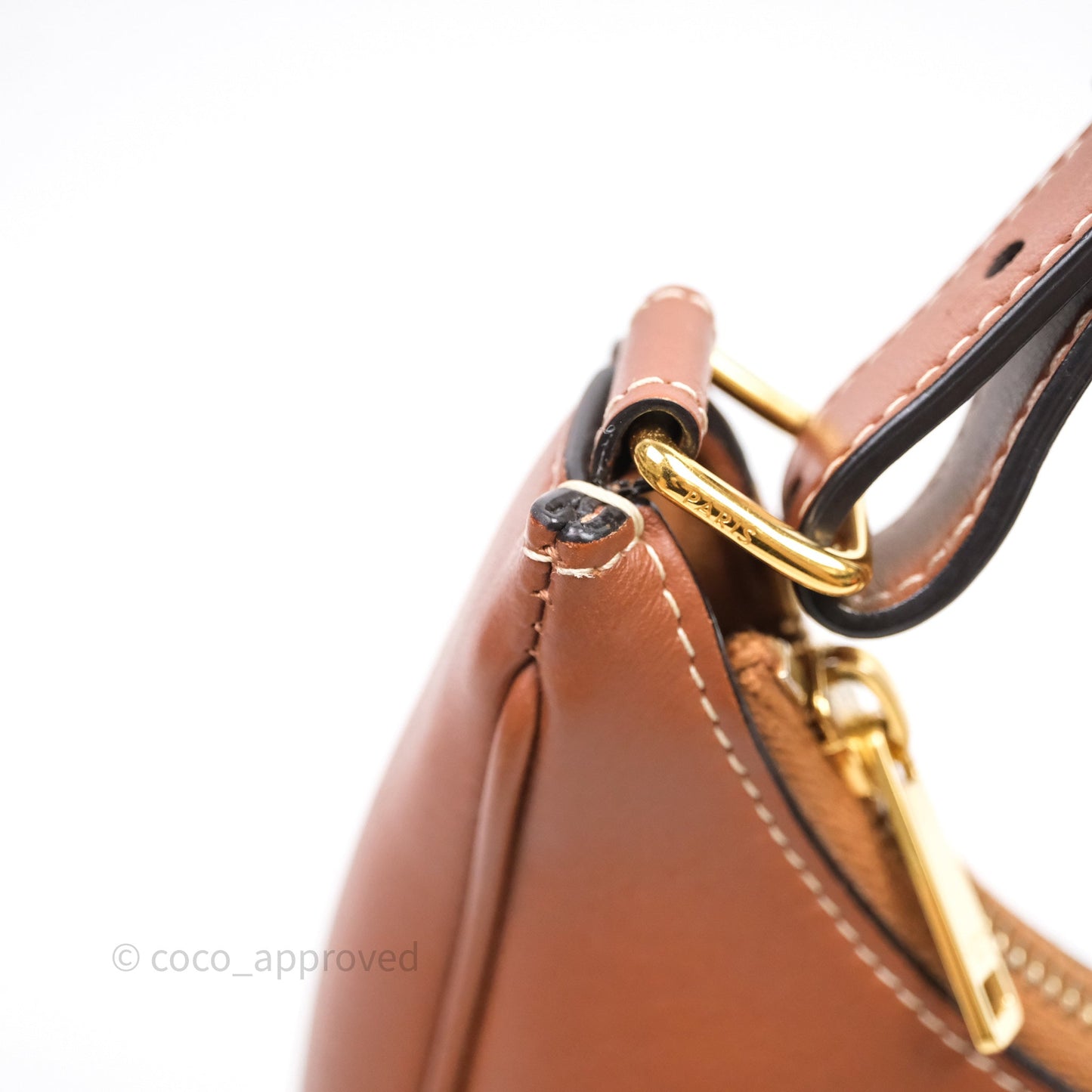 Celine Medium Ava Triomphe Logo Bag Tan Calfskin