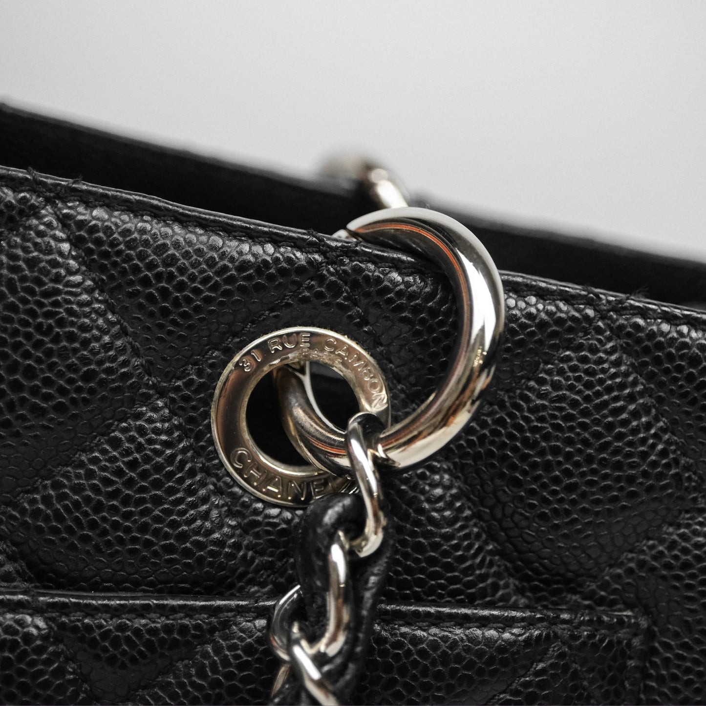 Chanel GST Black Caviar Silver Hardware
