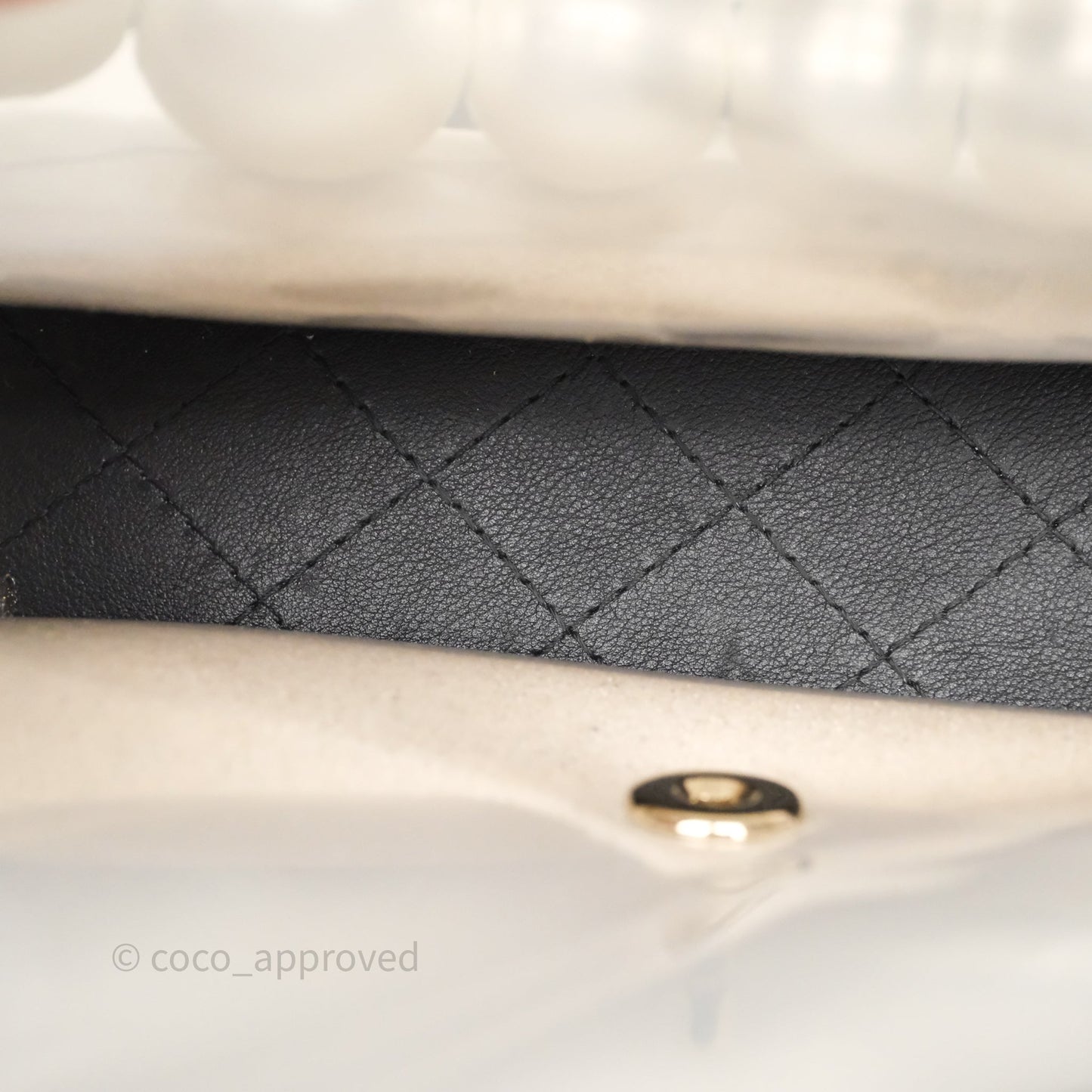 Chanel Medium Sand By The Sea PVC Flap Black Lambskin Gold Hardware
