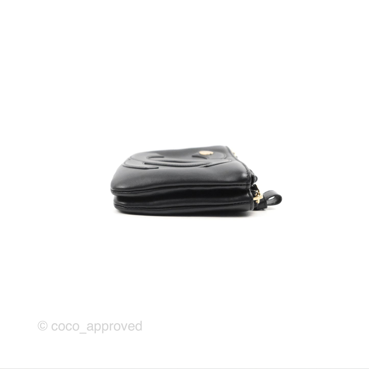 Chanel CC Mania Waist Belt Bag Black Lambskin Gold Hardware