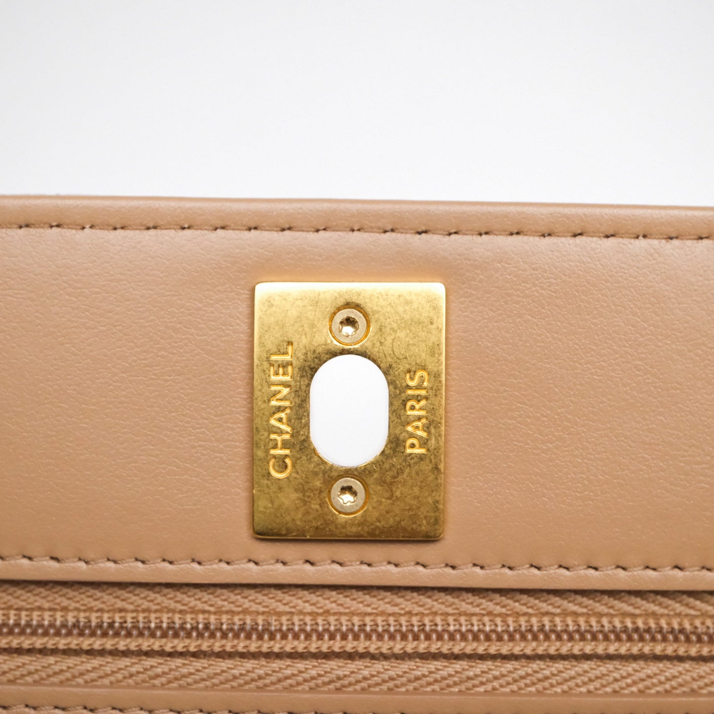Chanel Wallet On Chain WOC Adjustable CC Chain Beige Iridescent Caviar Aged Gold Hardware