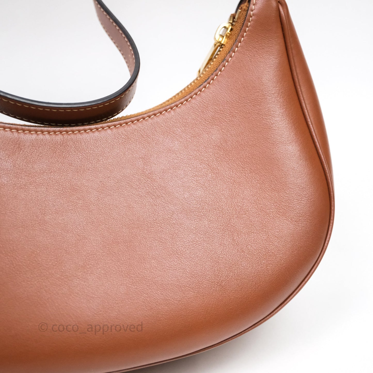 Celine Medium Ava Triomphe Logo Bag Tan Calfskin