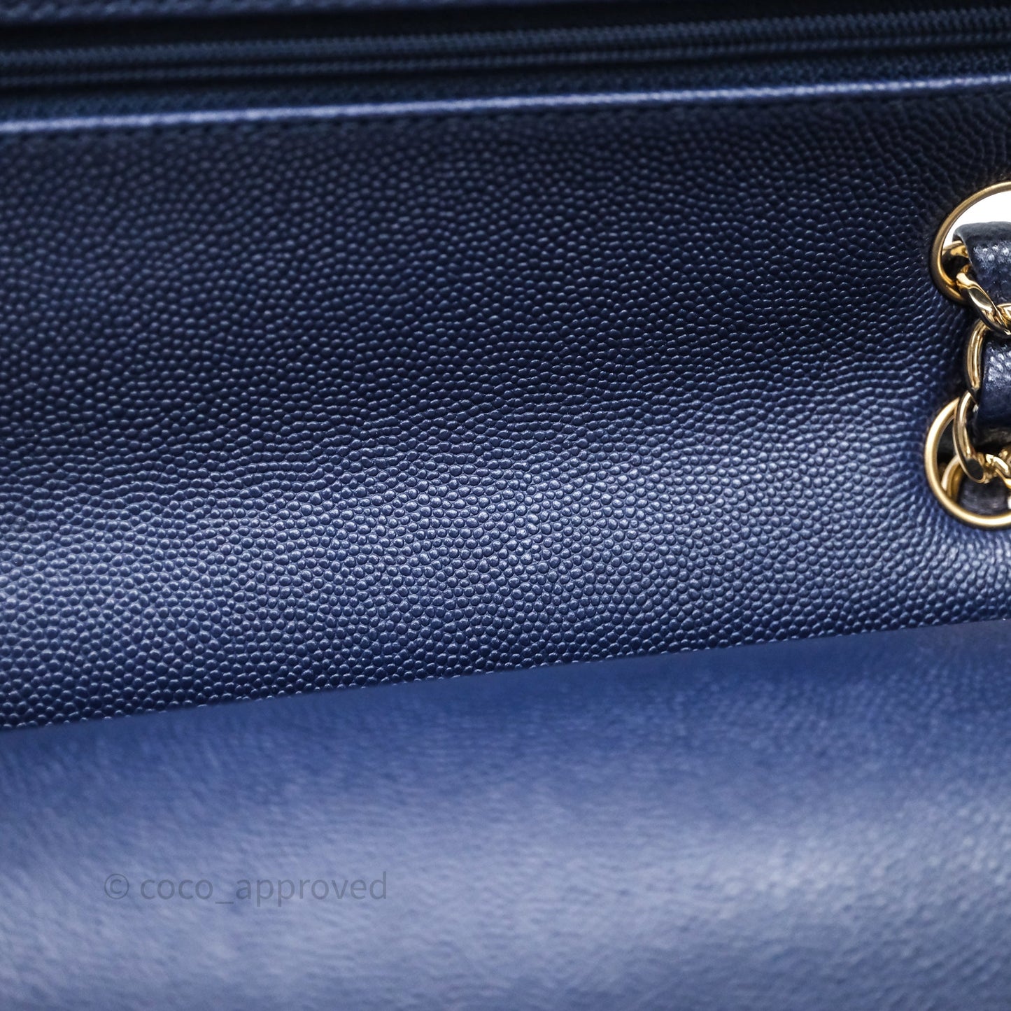 Chanel Small Classic Flap Quilted Navy Caviar Gold Hardware