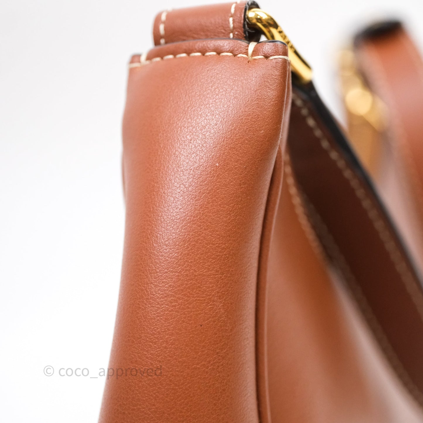 Celine Medium Ava Triomphe Logo Bag Tan Calfskin
