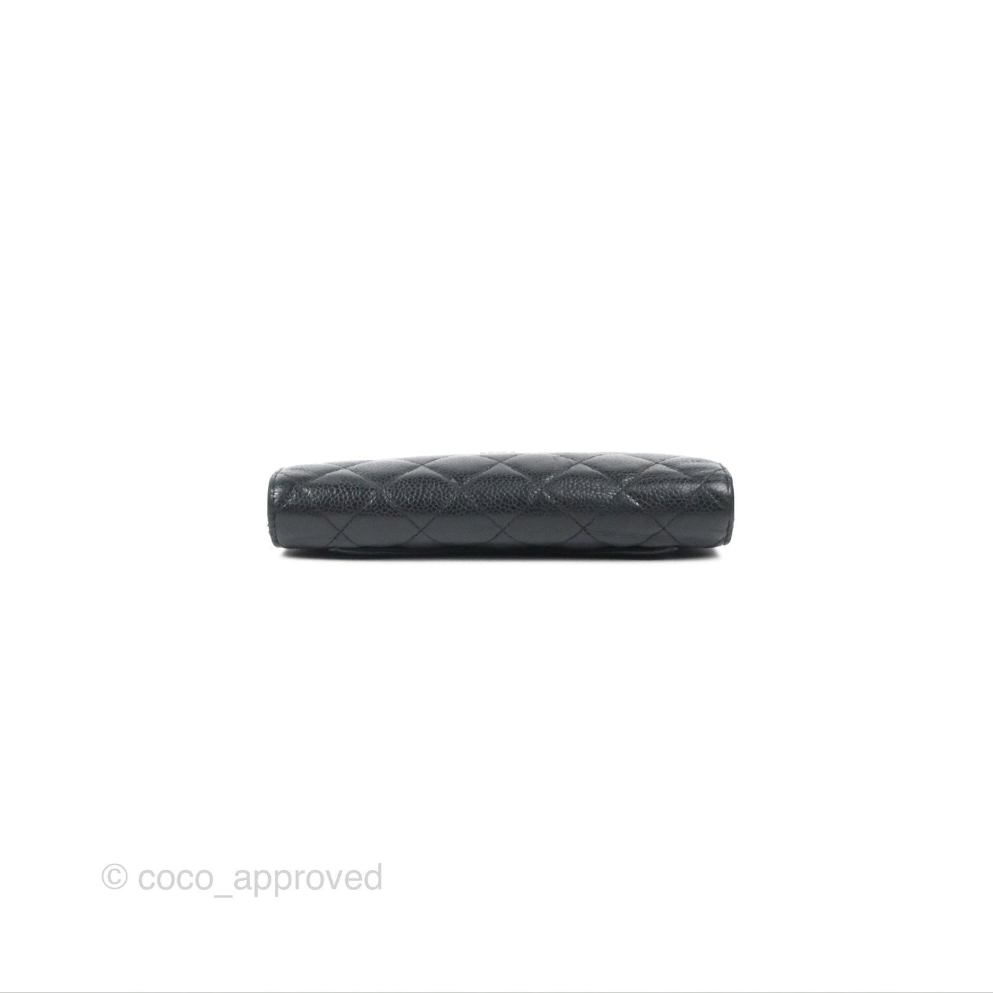 Chanel Quilted Long Wallet Black Caviar Silver Hardware