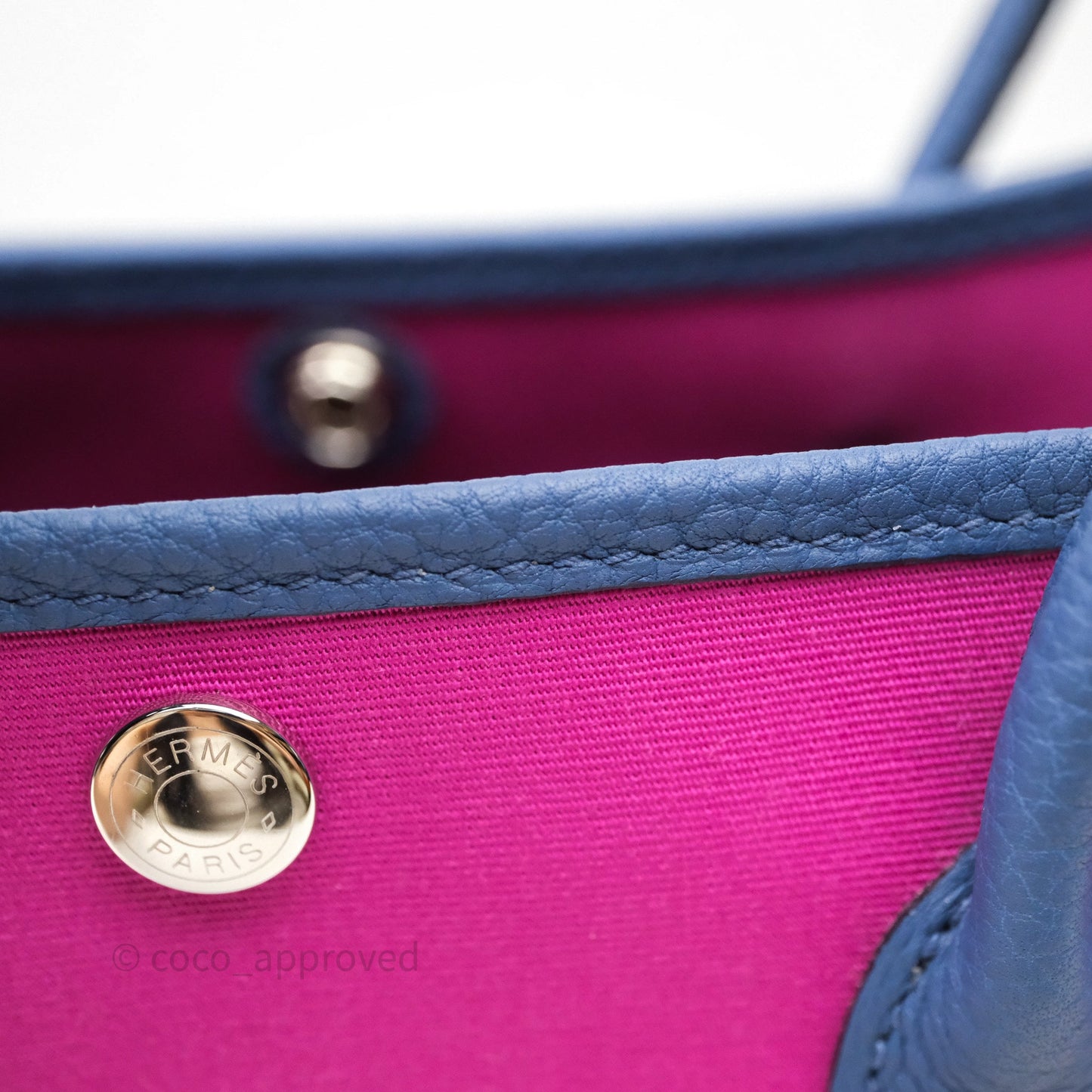 Hermès Garden Party 30 Canvas Magnolia 9I and Bleu Brighton 7E