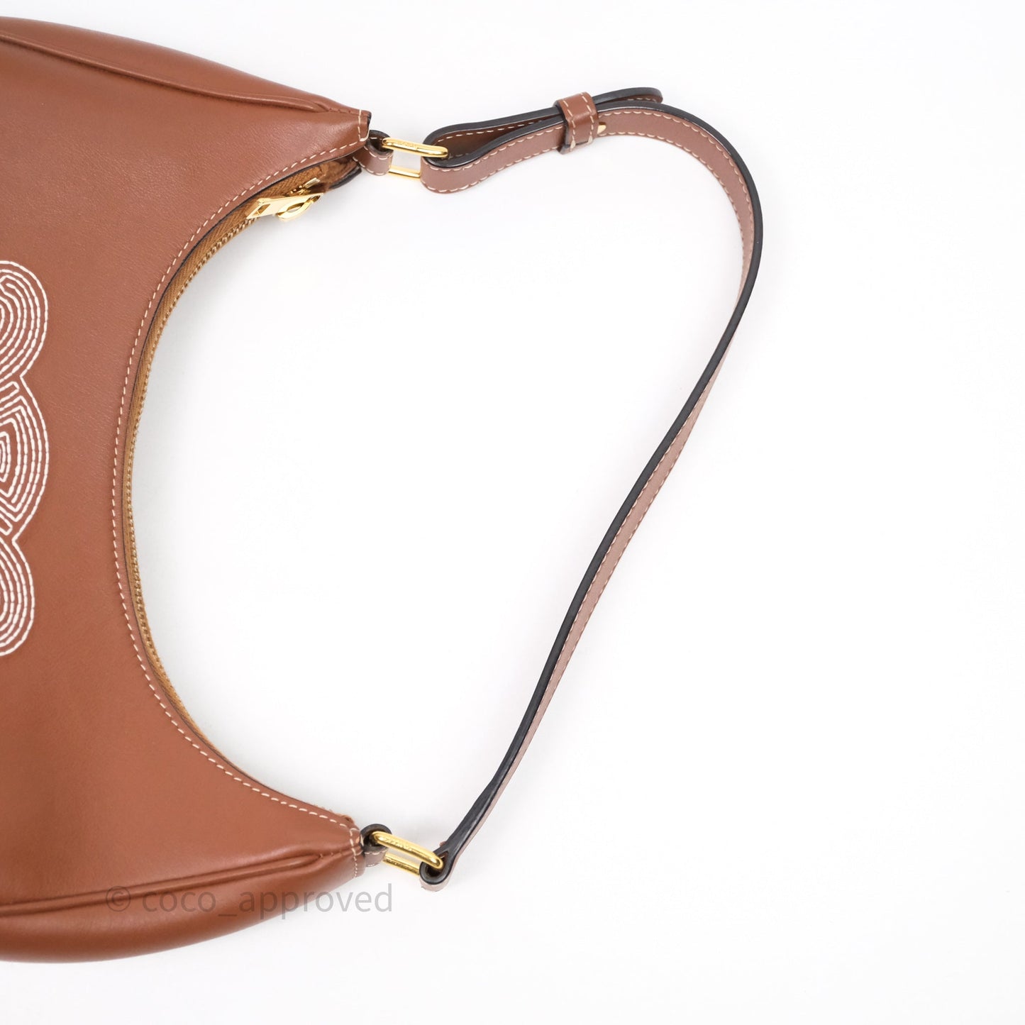 Celine Medium Ava Triomphe Logo Bag Tan Calfskin