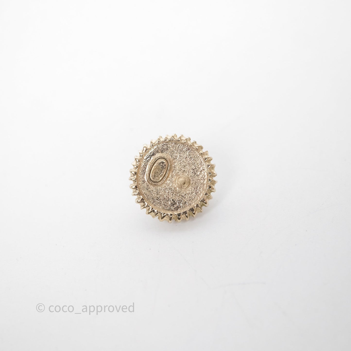 Chanel CC Pearl Crystal Round Earrings Gold Tone 20P