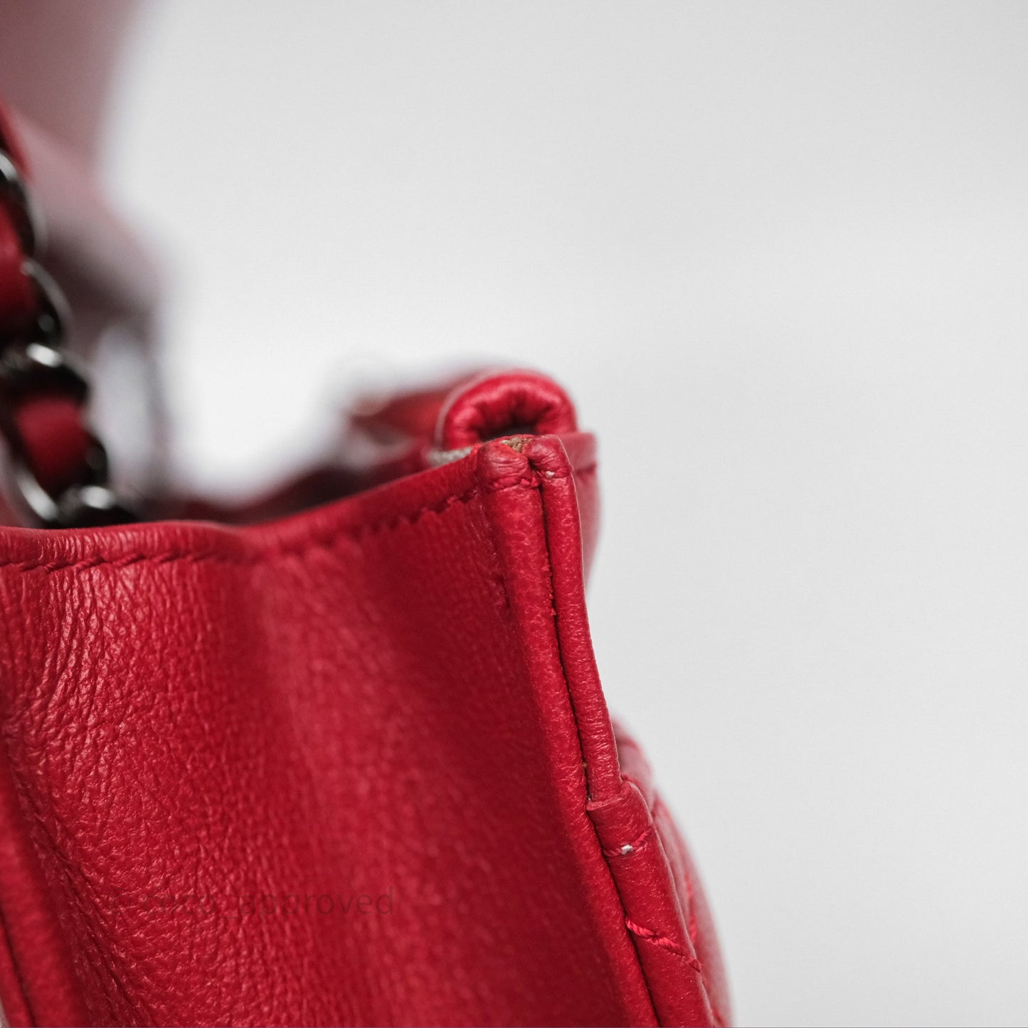 Chanel Boy Wallet on Chain WOC Red Lambskin Dark Silver Hardware
