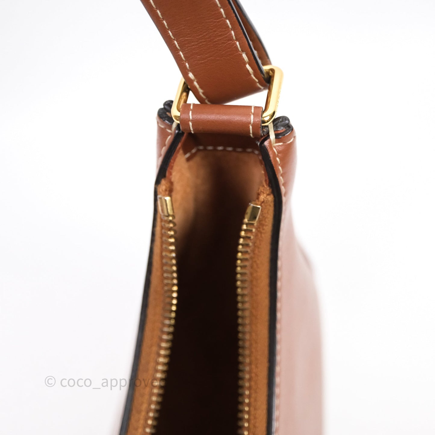 Celine Medium Ava Triomphe Logo Bag Tan Calfskin