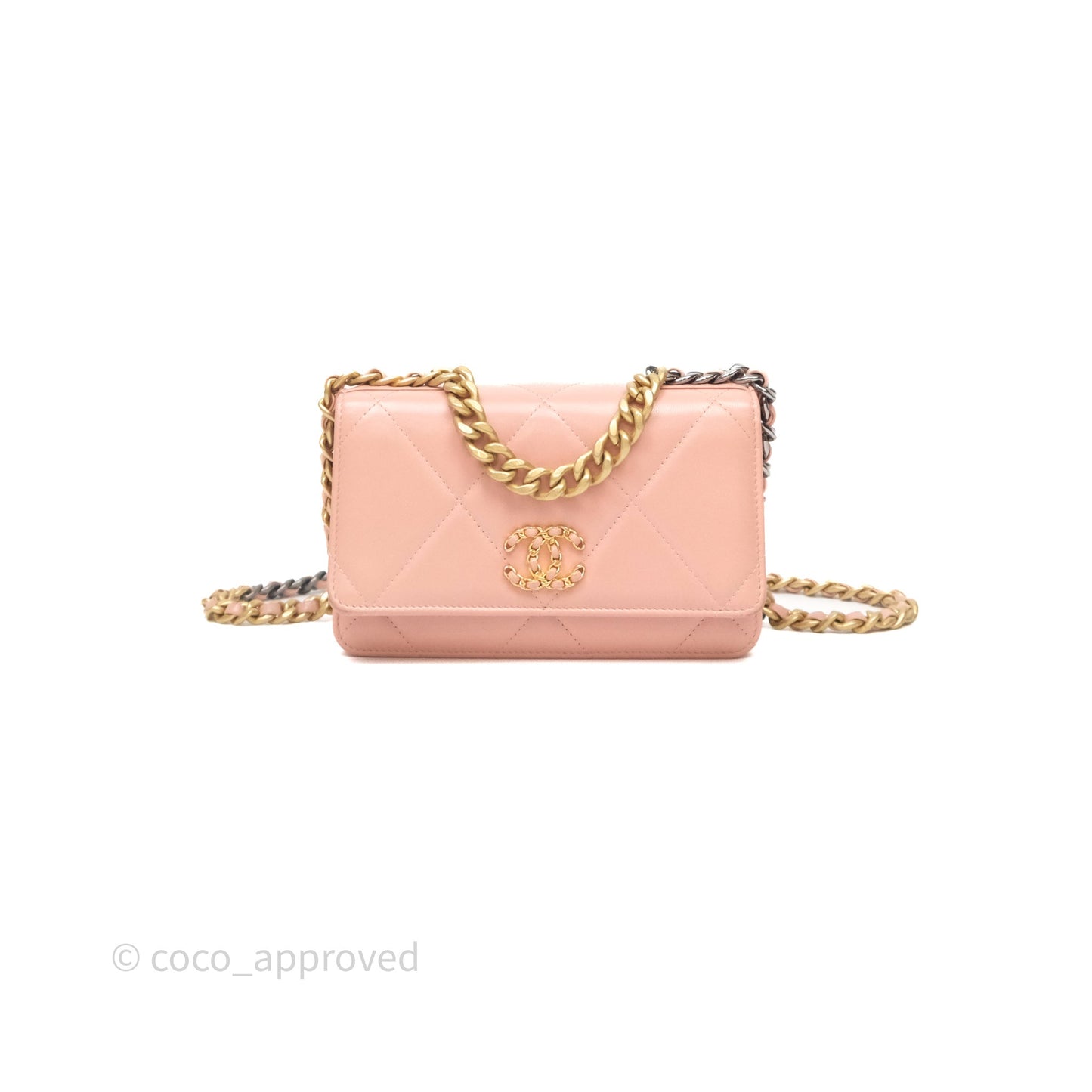 Chanel 19 Wallet on Chain WOC Light Pink Mixed Hardware