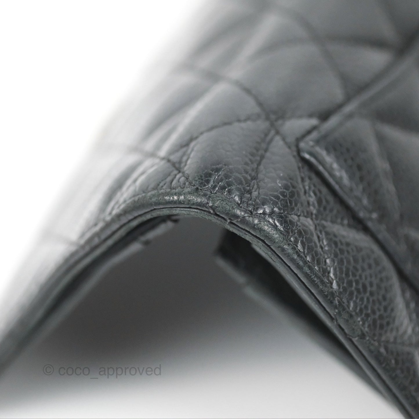 Chanel Quilted Long Wallet Black Caviar Silver Hardware