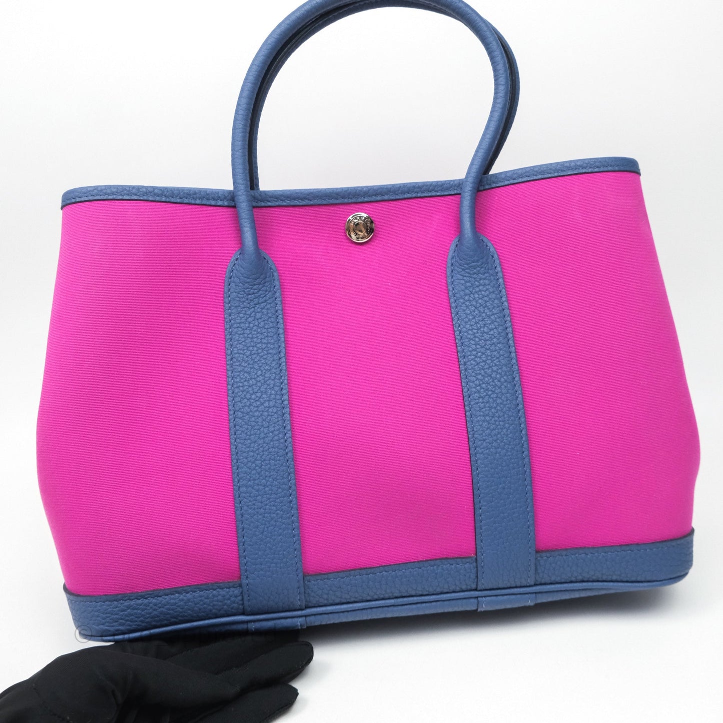 Hermès Garden Party 30 Canvas Magnolia 9I and Bleu Brighton 7E