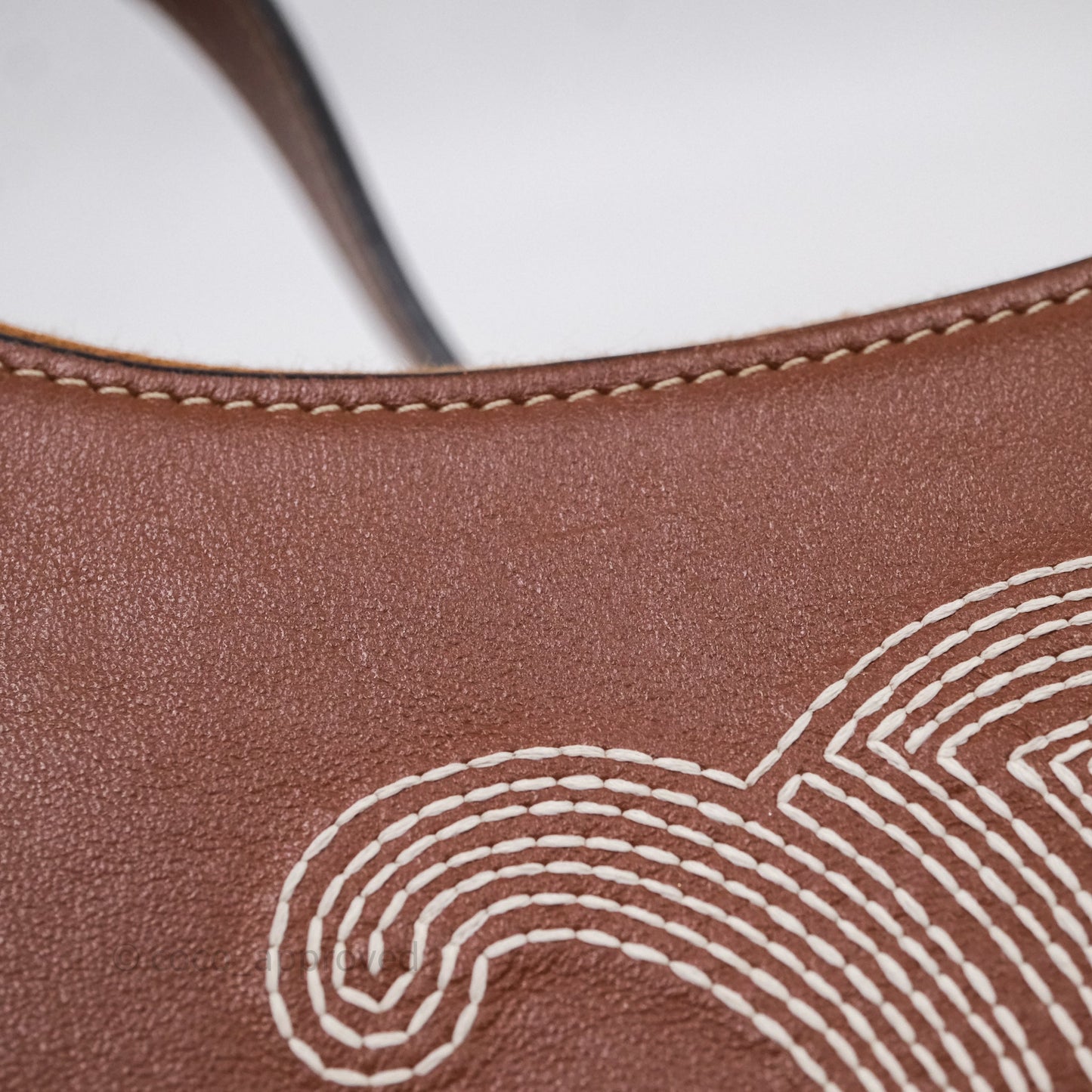 Celine Medium Ava Triomphe Logo Bag Tan Calfskin