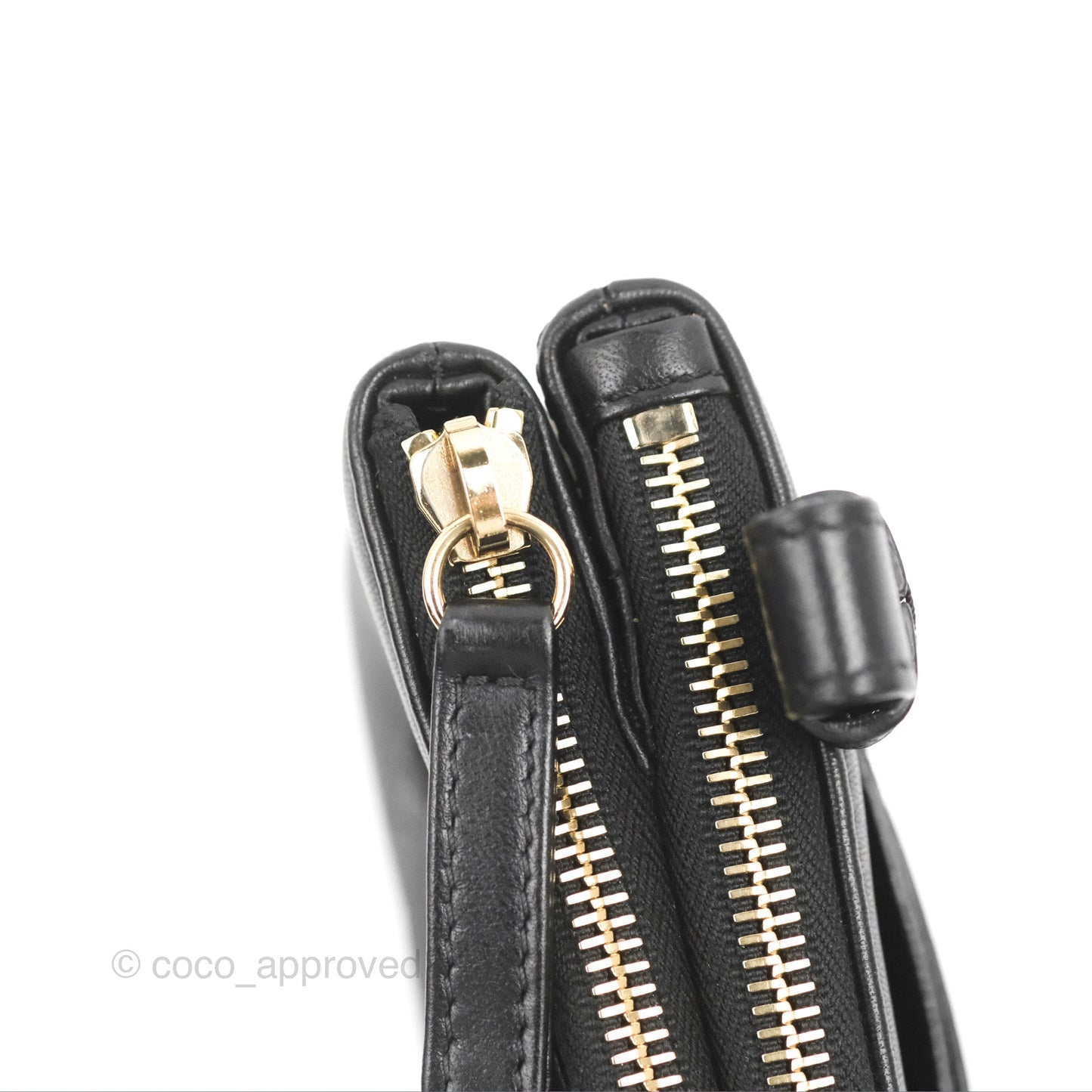 Chanel CC Mania Waist Belt Bag Black Lambskin Gold Hardware