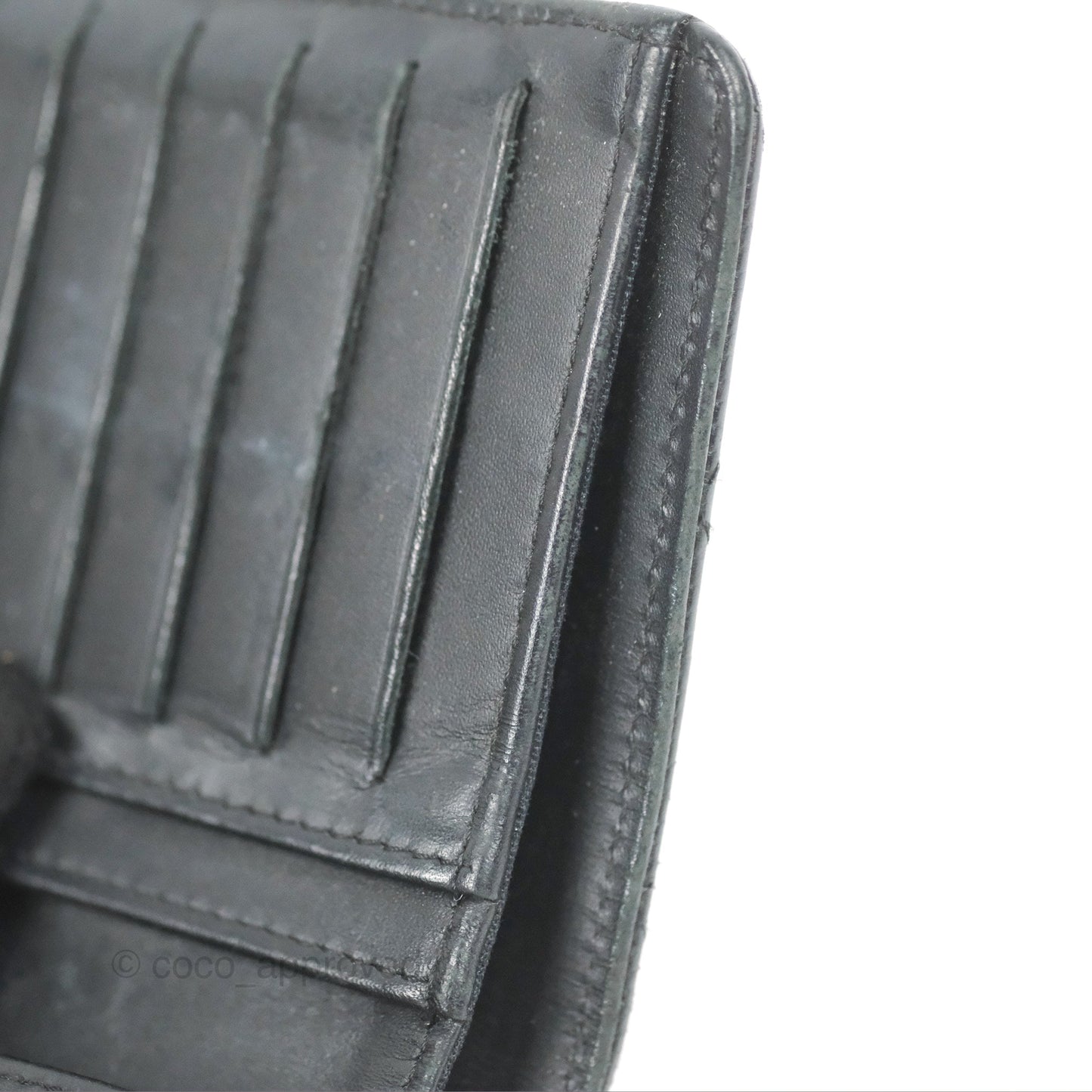 Chanel Quilted Long Wallet Black Caviar Silver Hardware